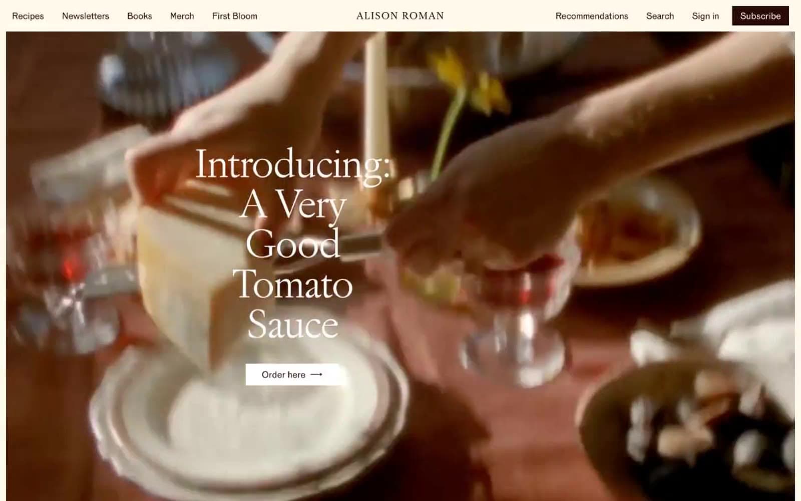 Screenshot of Alison Roman