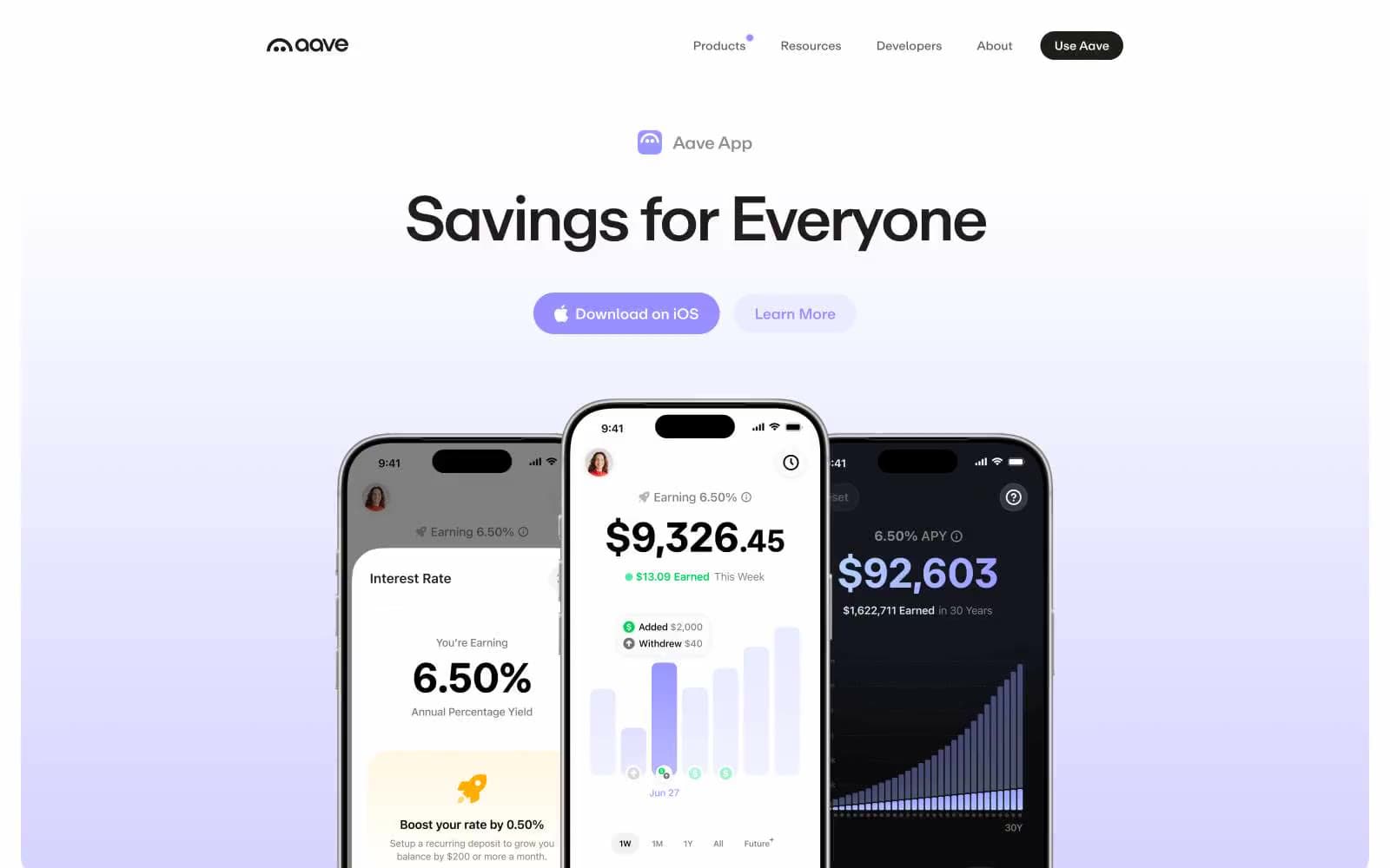 Screenshot of aave.com