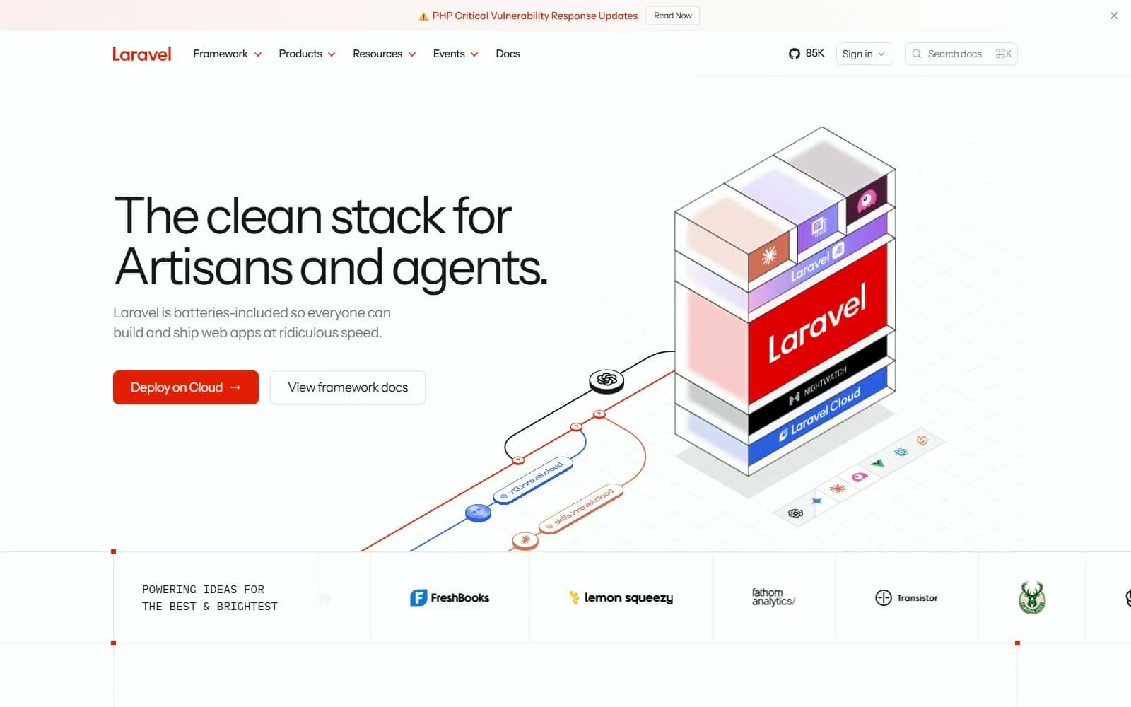 Screenshot of Laravel