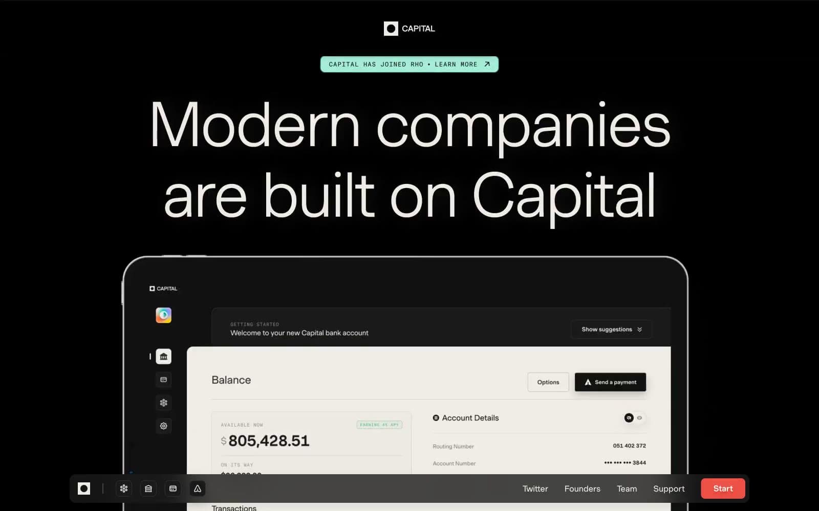 Screenshot of Modern companies are built on Capital