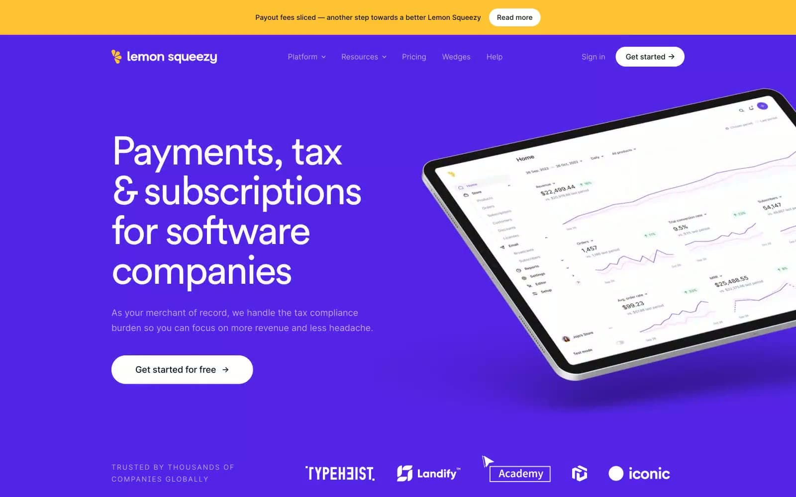 Screenshot of Payments