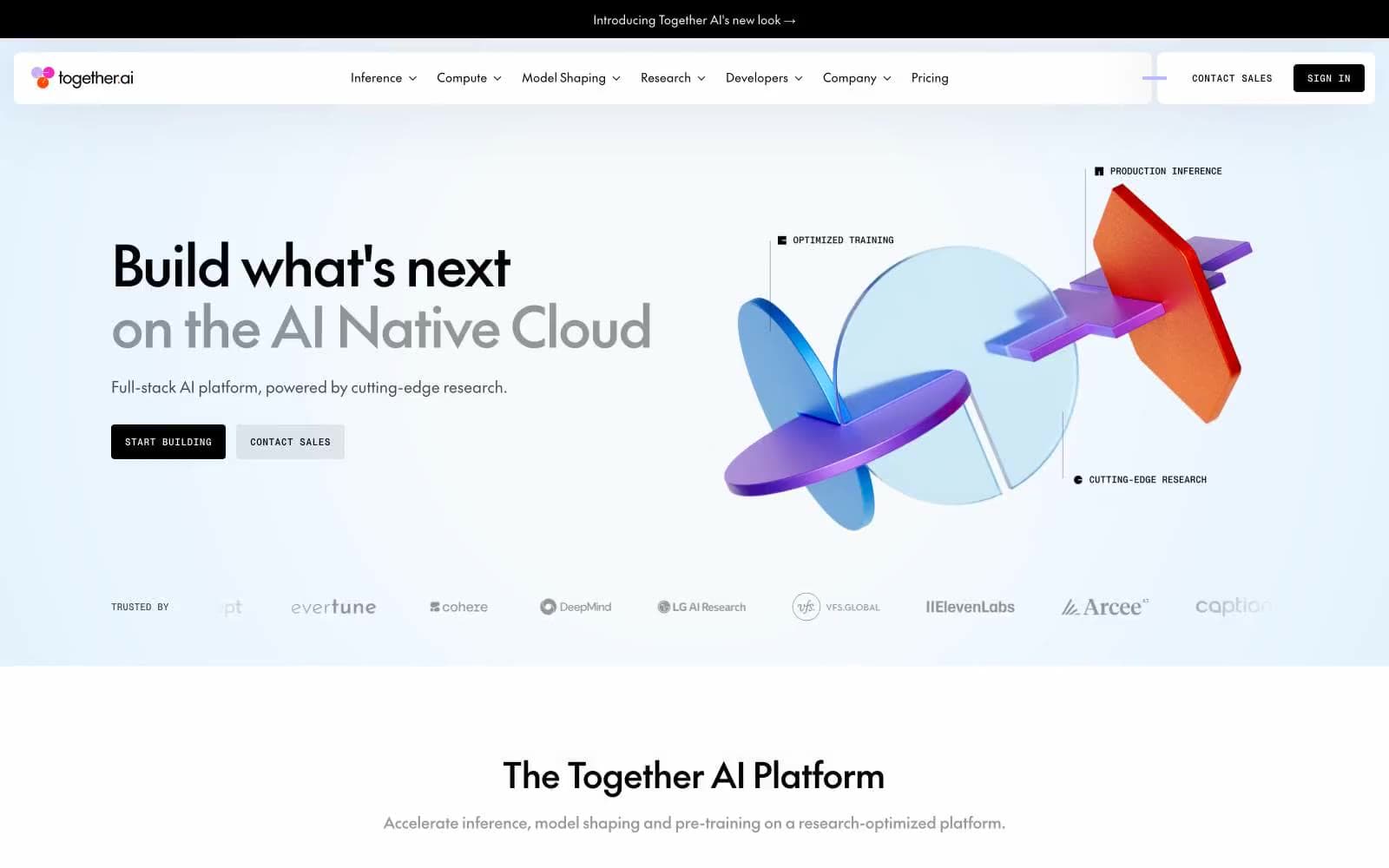 Screenshot of Together AI