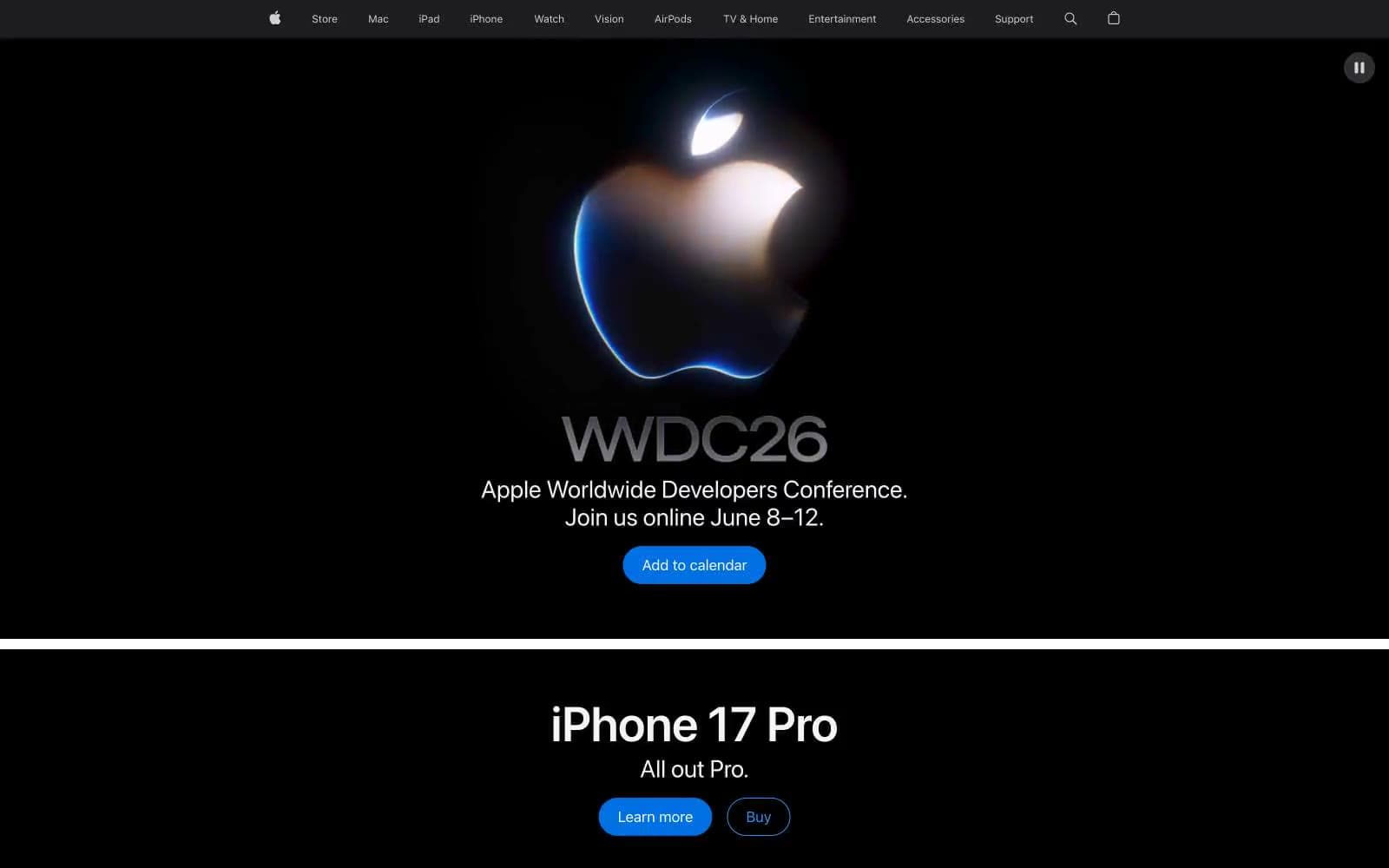 Screenshot of Apple