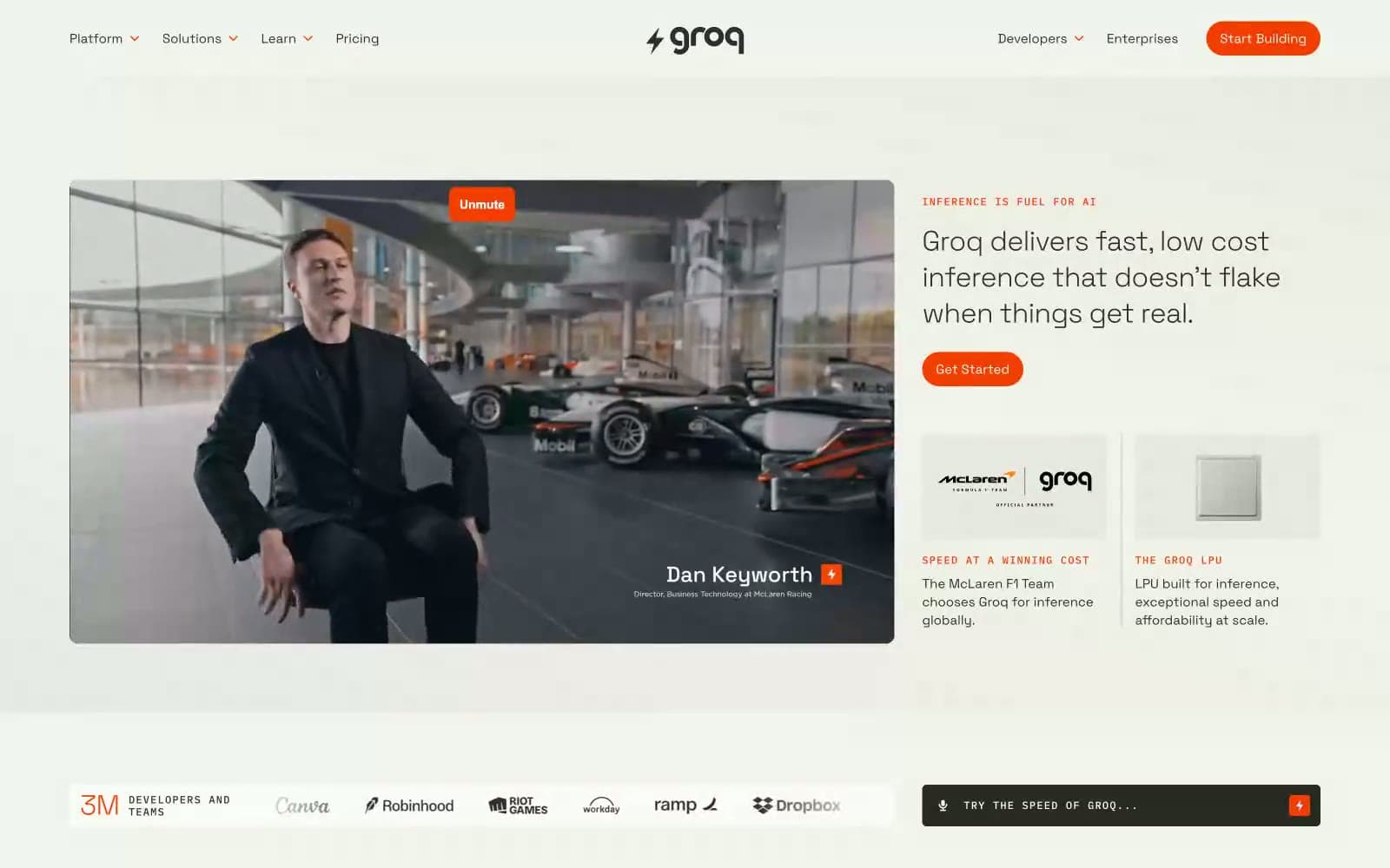Screenshot of Groq