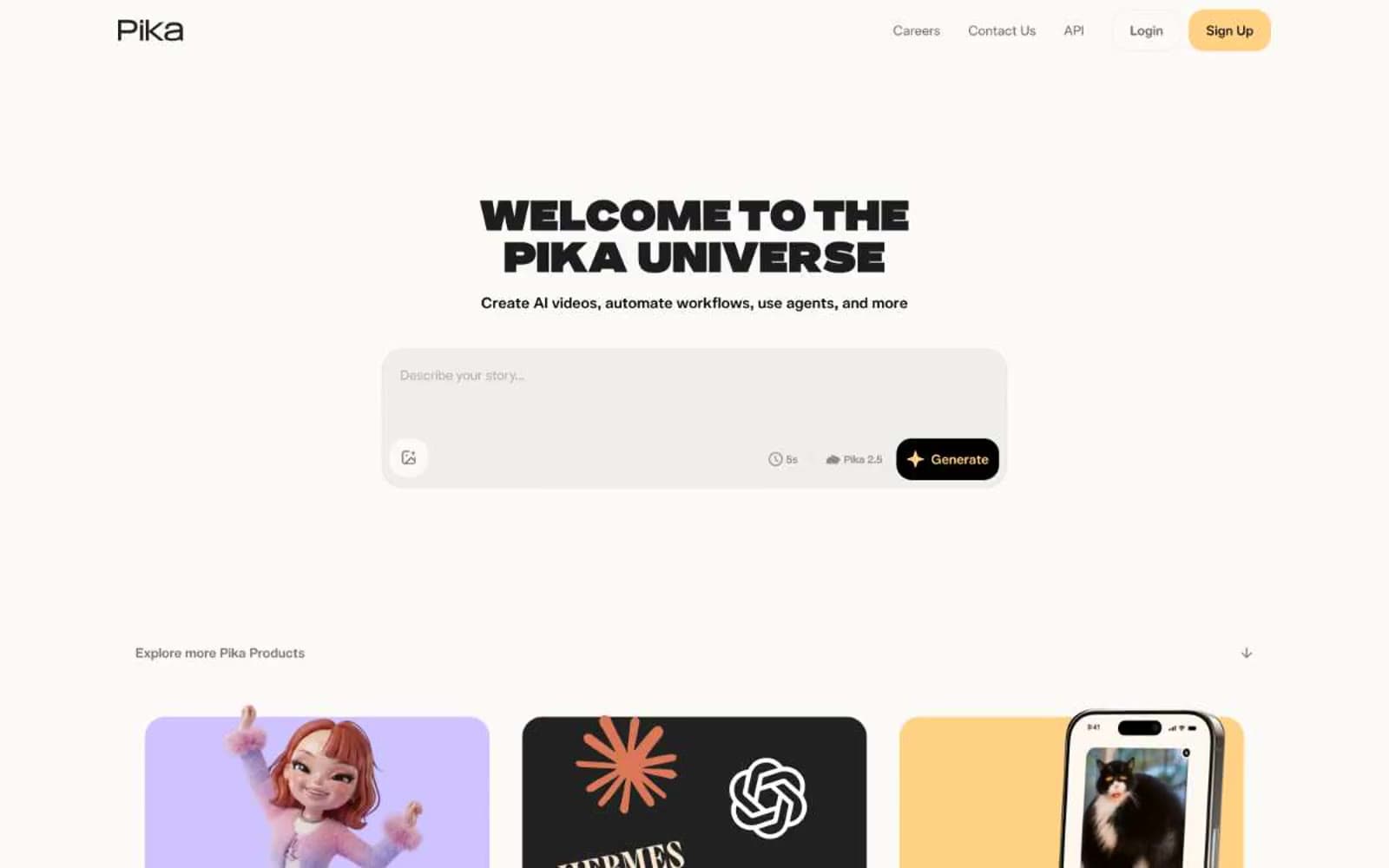 Screenshot of Pika