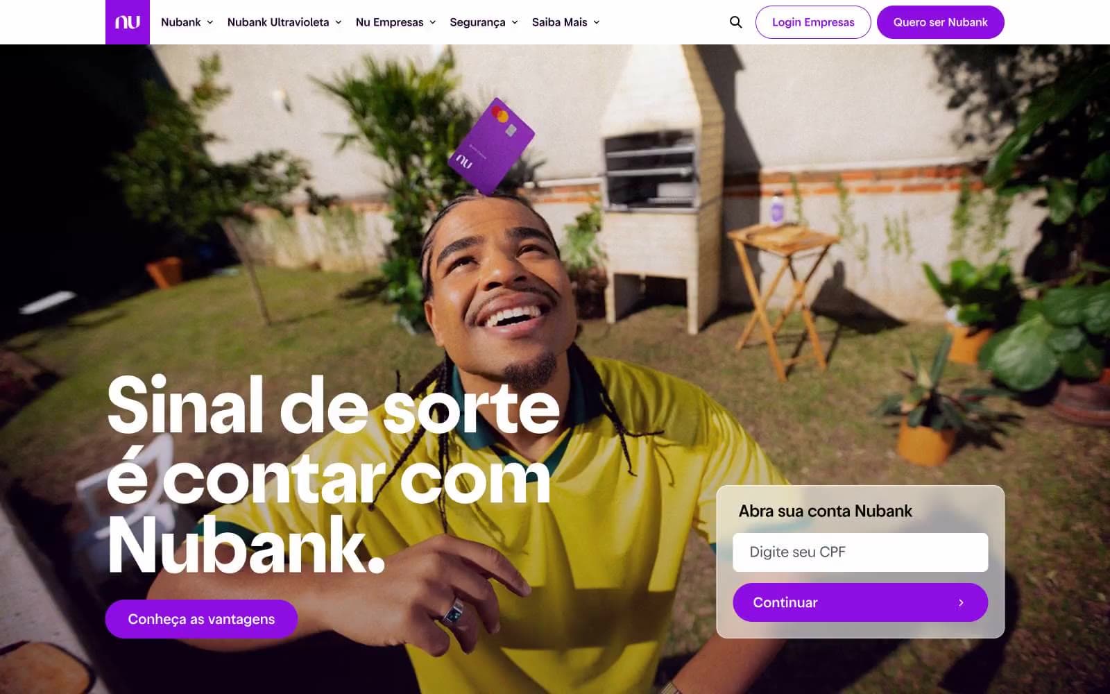 Screenshot of Somos incansáveis pra você não precisar ser | Nubank