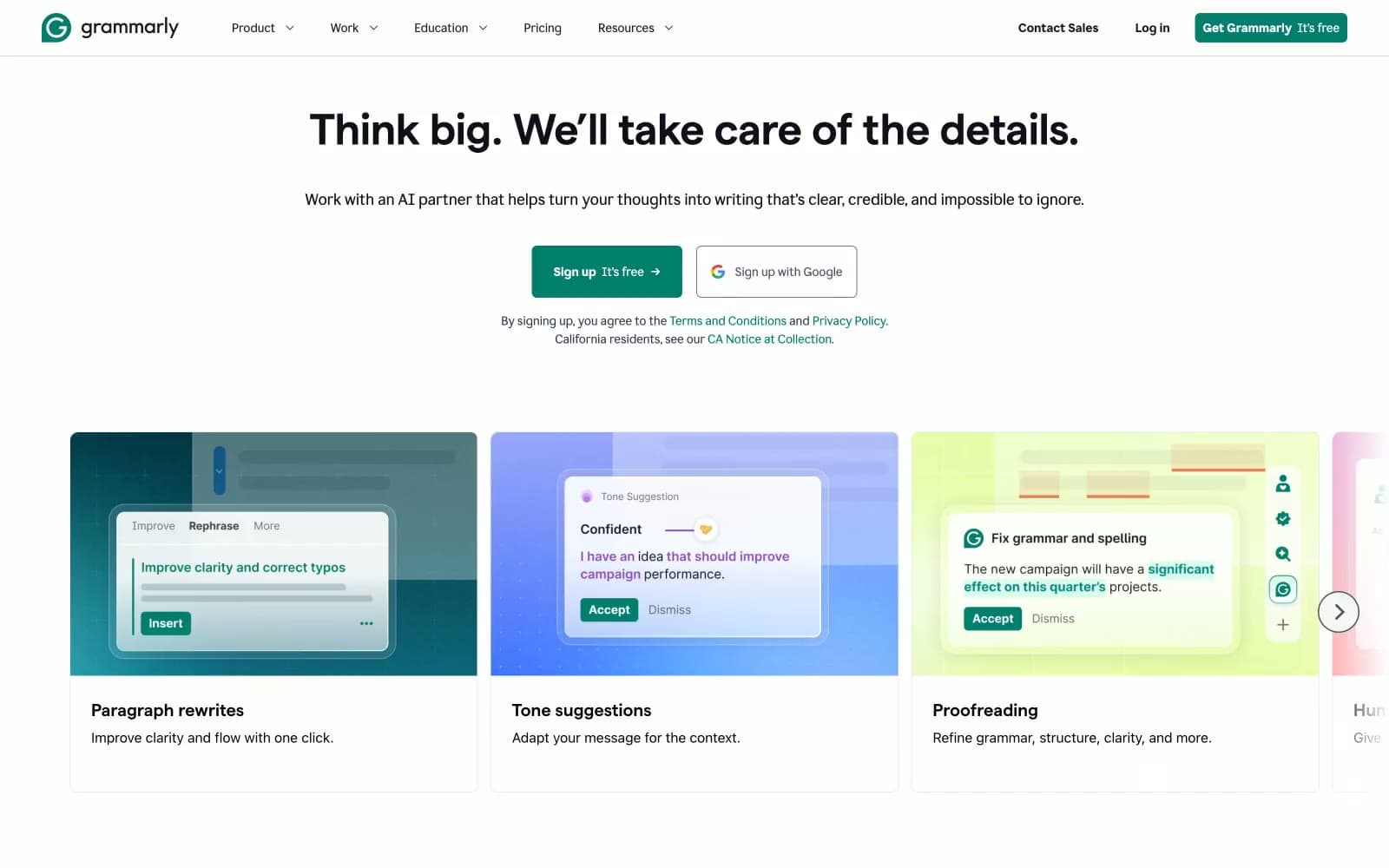 Screenshot of Grammarly