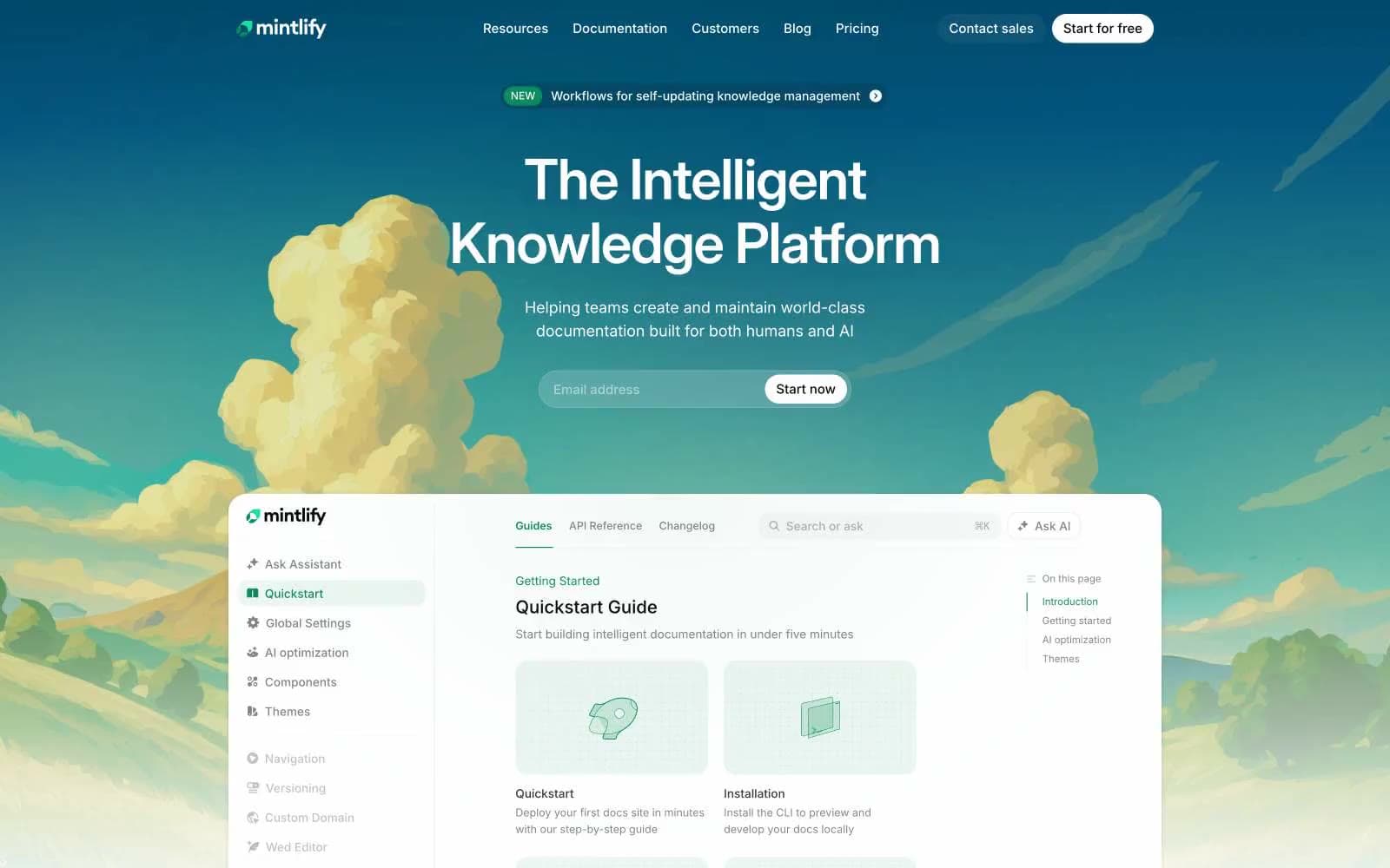 Screenshot of Mintlify