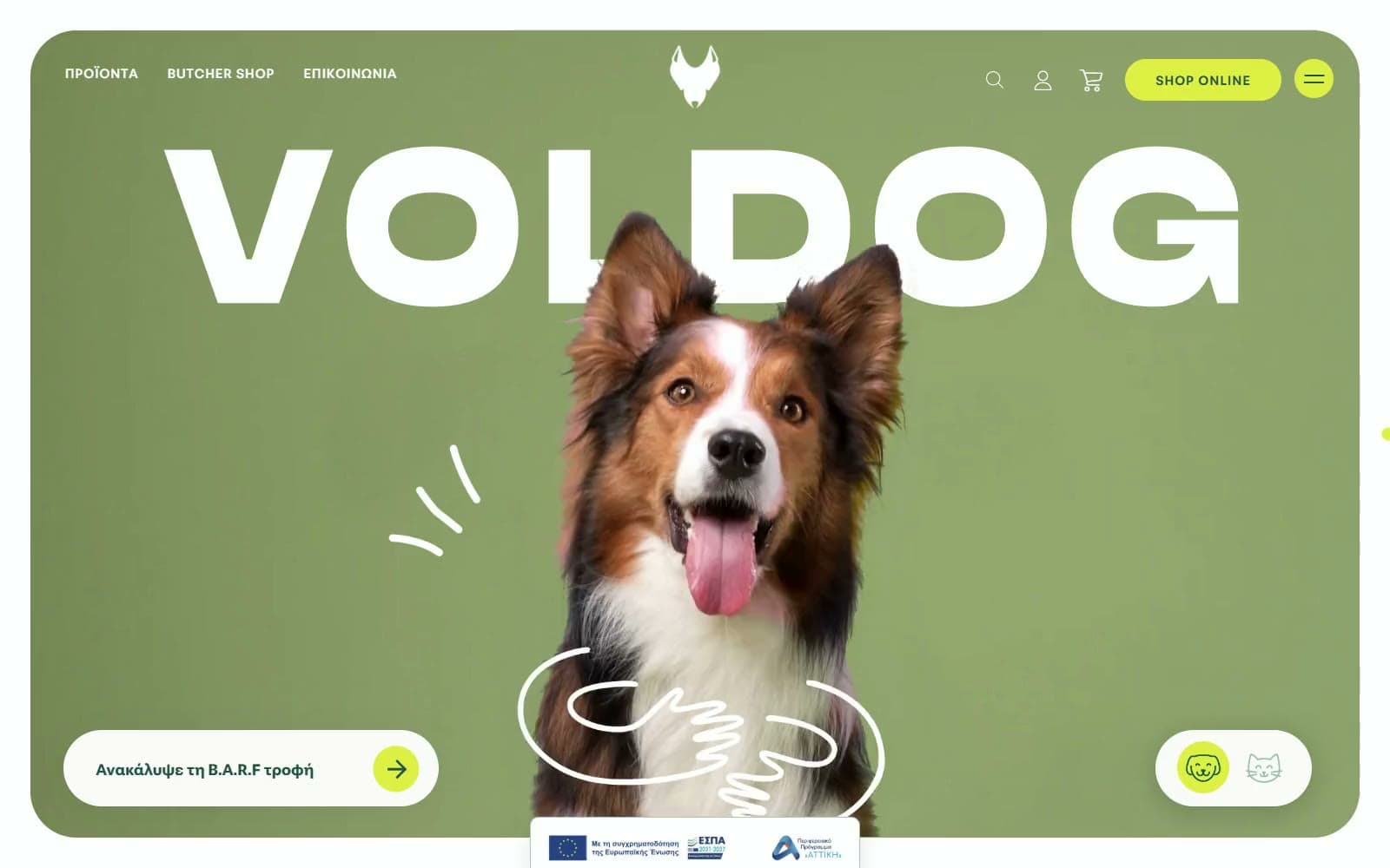 Screenshot of VOLDOG Food