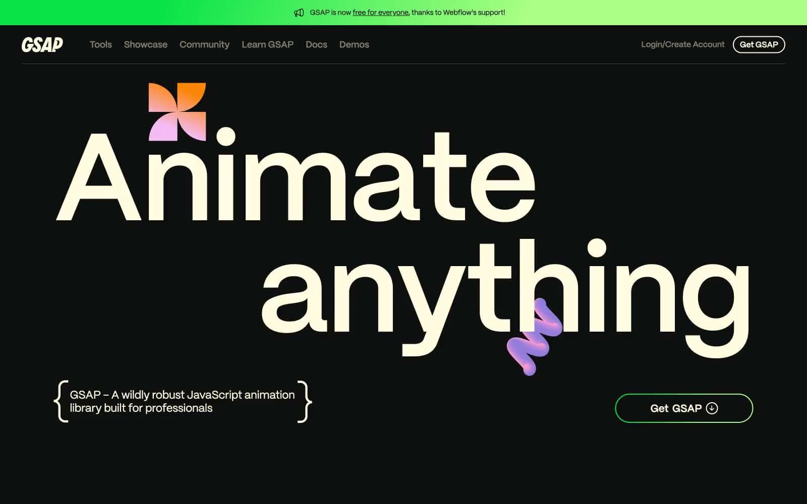 Screenshot of Gsap