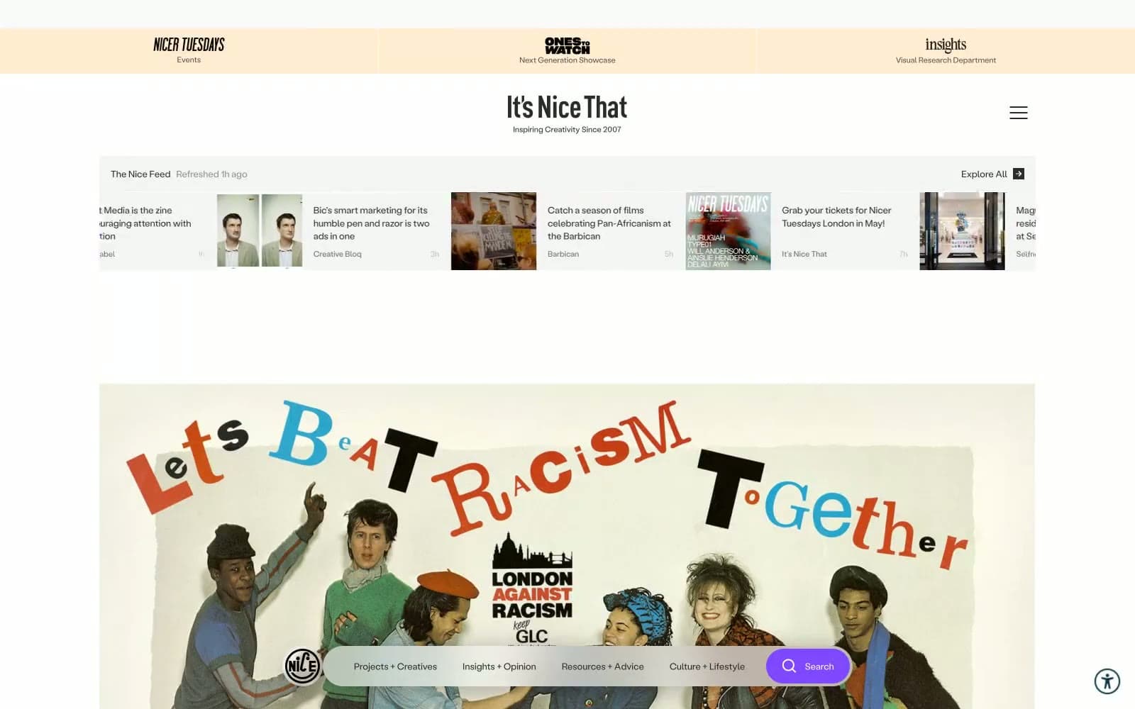 Screenshot of Itsnicethat