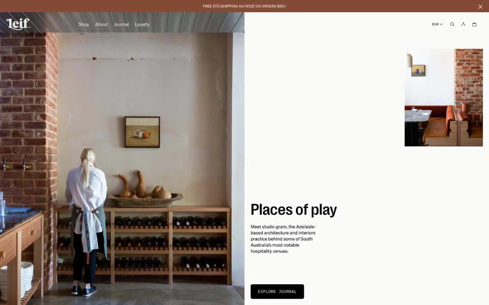Screenshot of Leif Products
