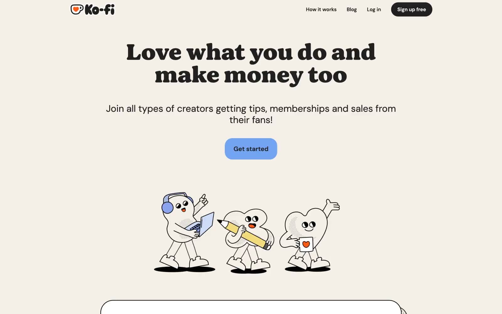 Screenshot of Ko-fi