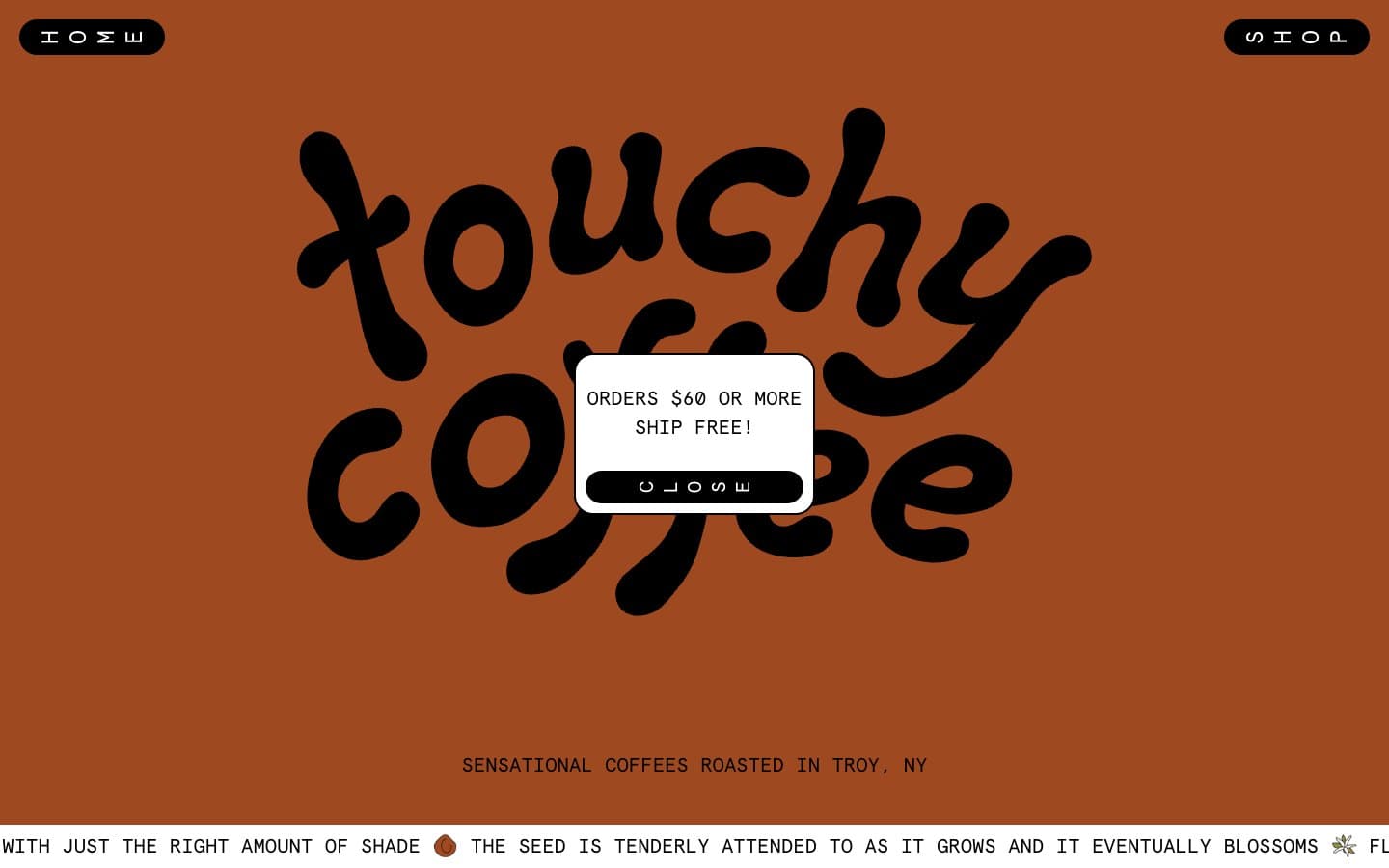 Screenshot of Touchy Coffee