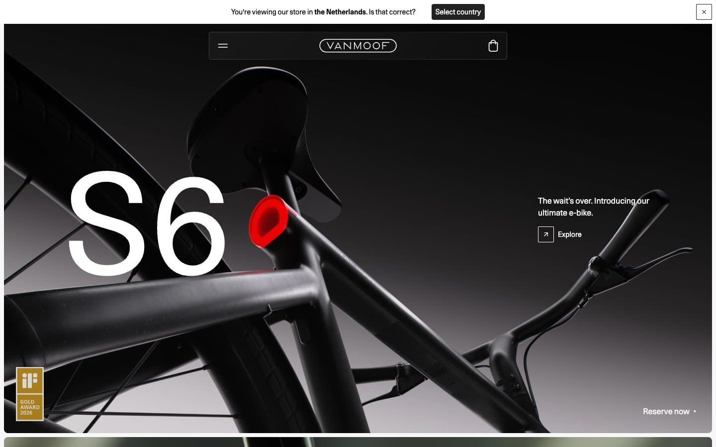 Screenshot of Vanmoof