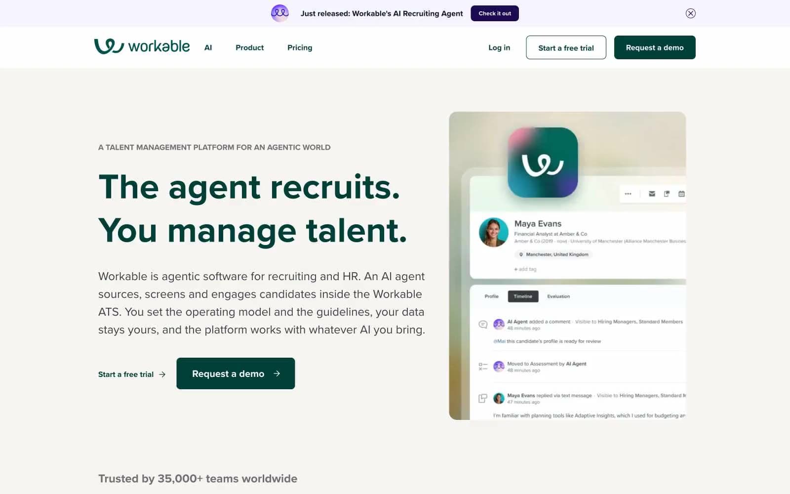 Screenshot of Workable