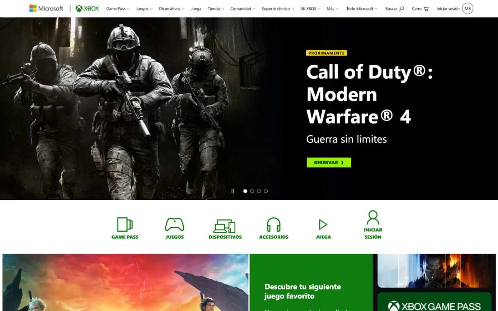 Screenshot of Xbox.com