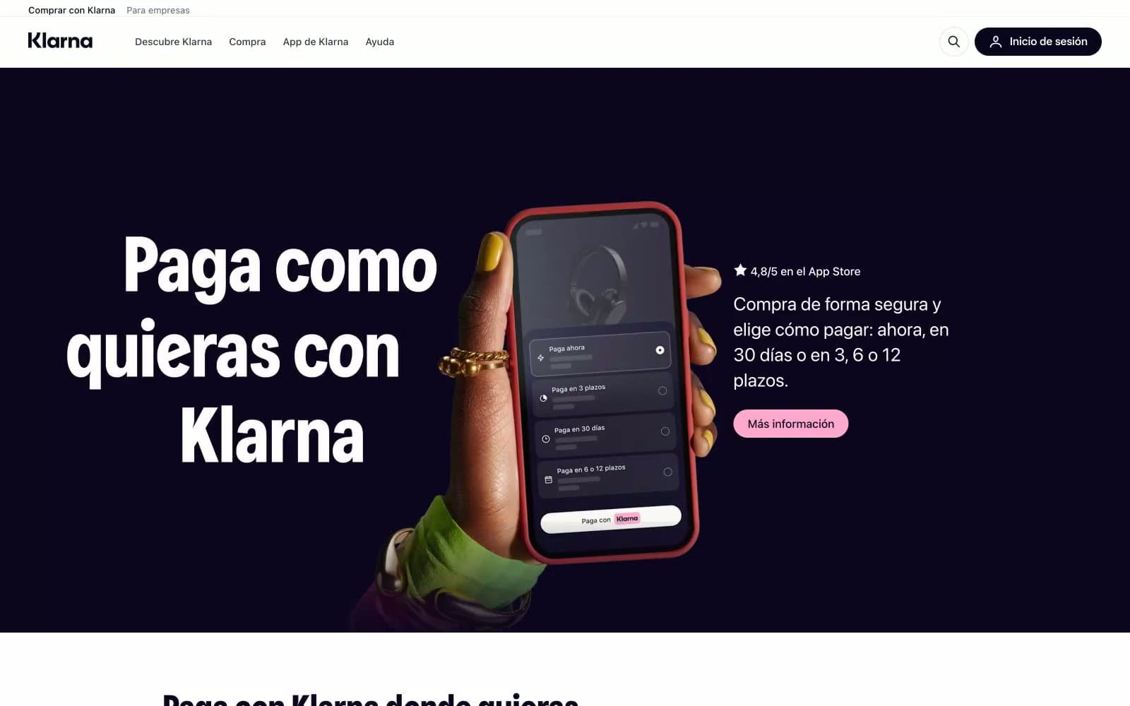 Screenshot of Klarna ES