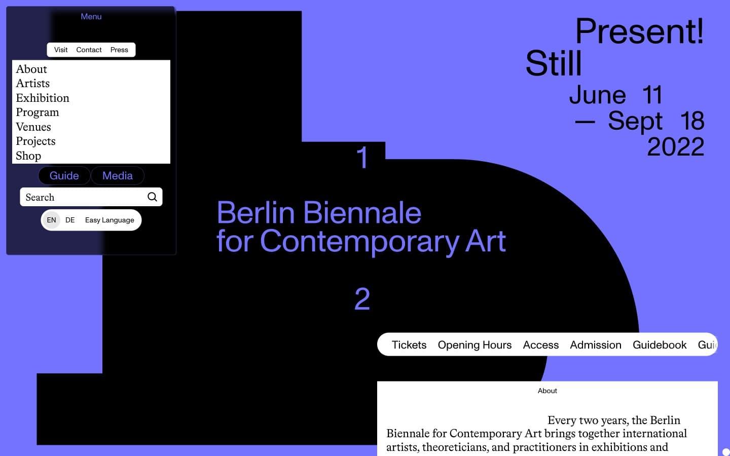 Screenshot of 12th Berlin Biennale for Contemporary Art
