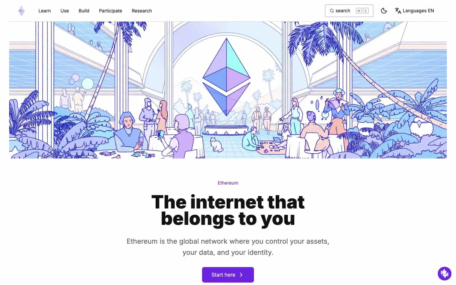Screenshot of ethereum.org