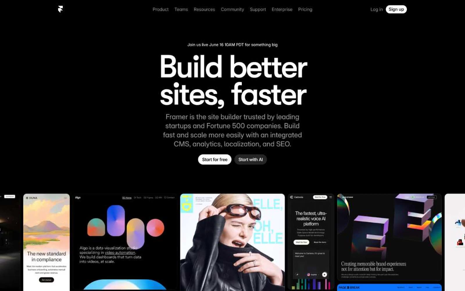 Screenshot of Framer