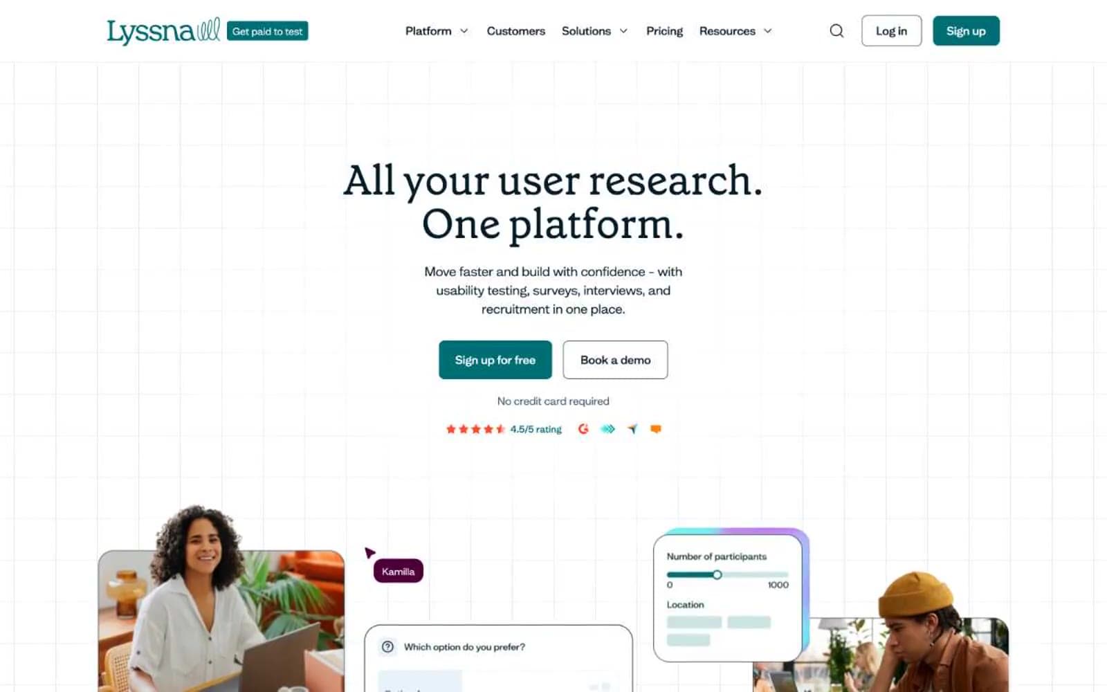 Screenshot of Lyssna