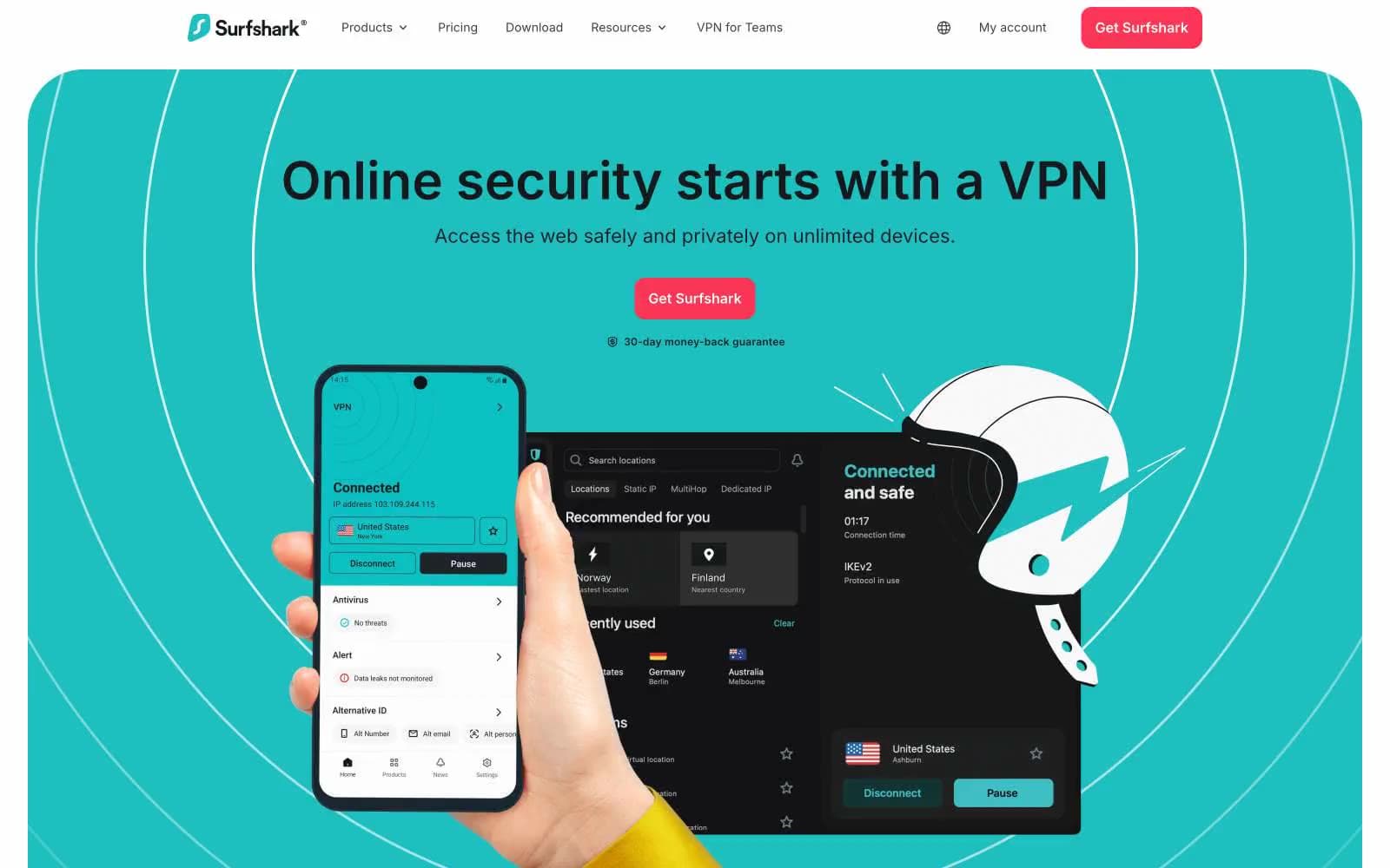 Screenshot of Surfshark