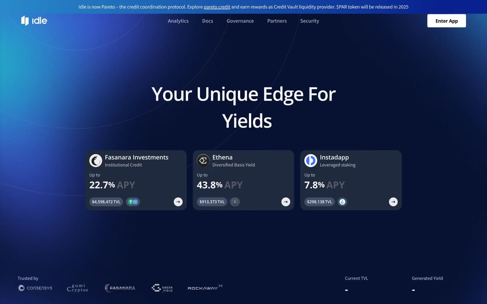 Screenshot of Idle Finance