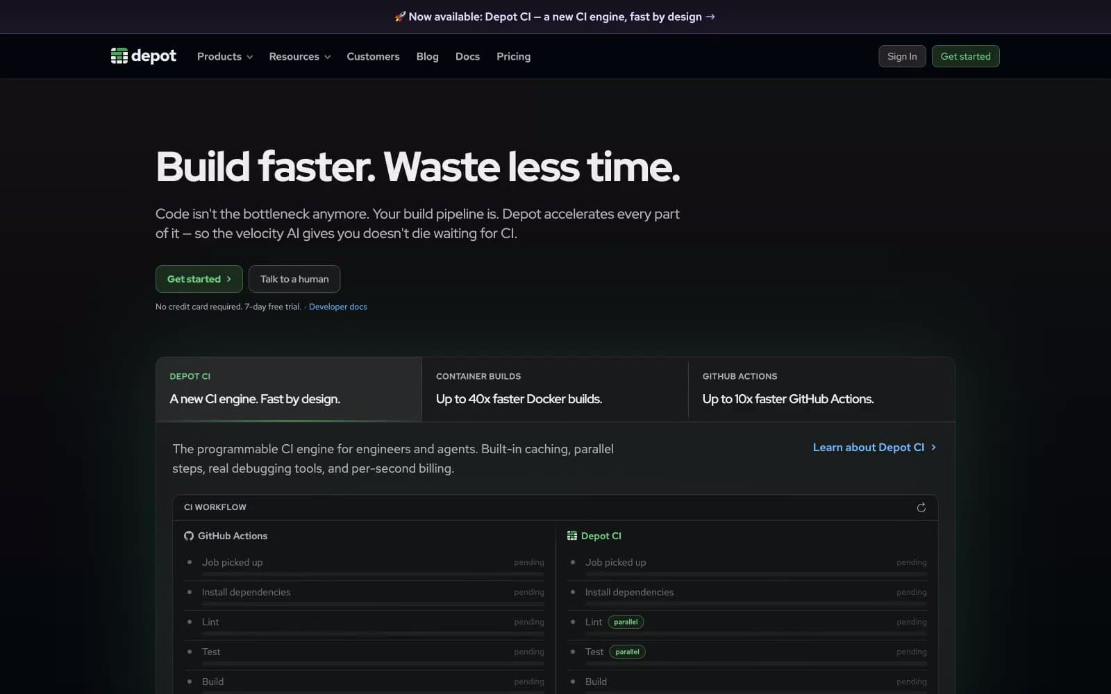 Screenshot of Depot