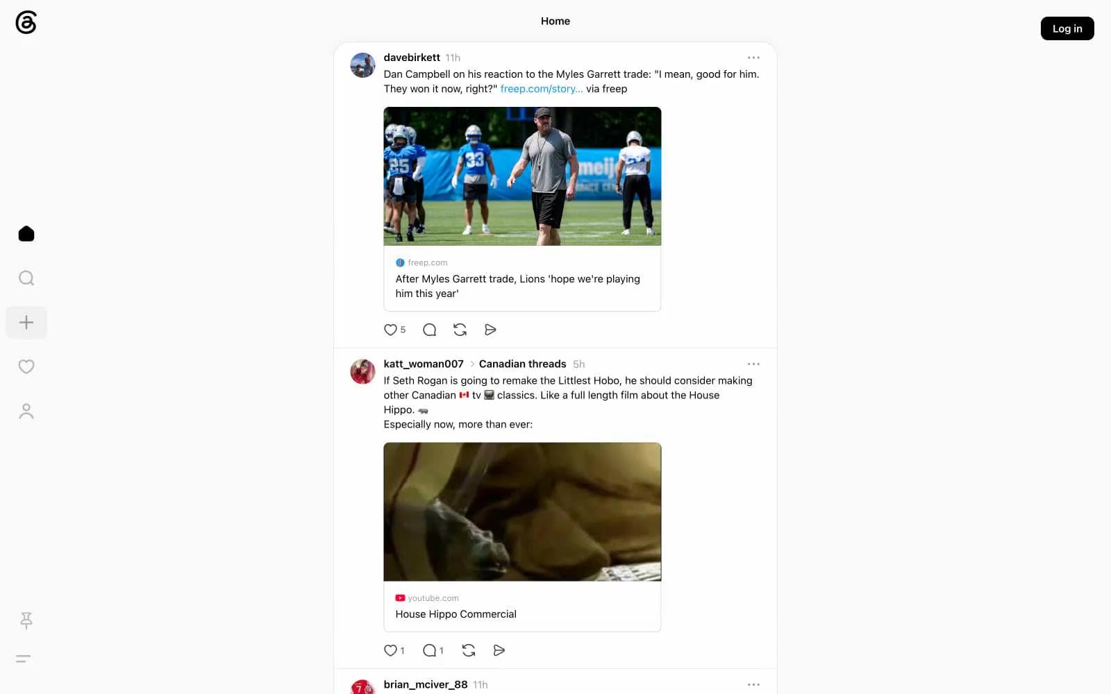 Screenshot of Threads