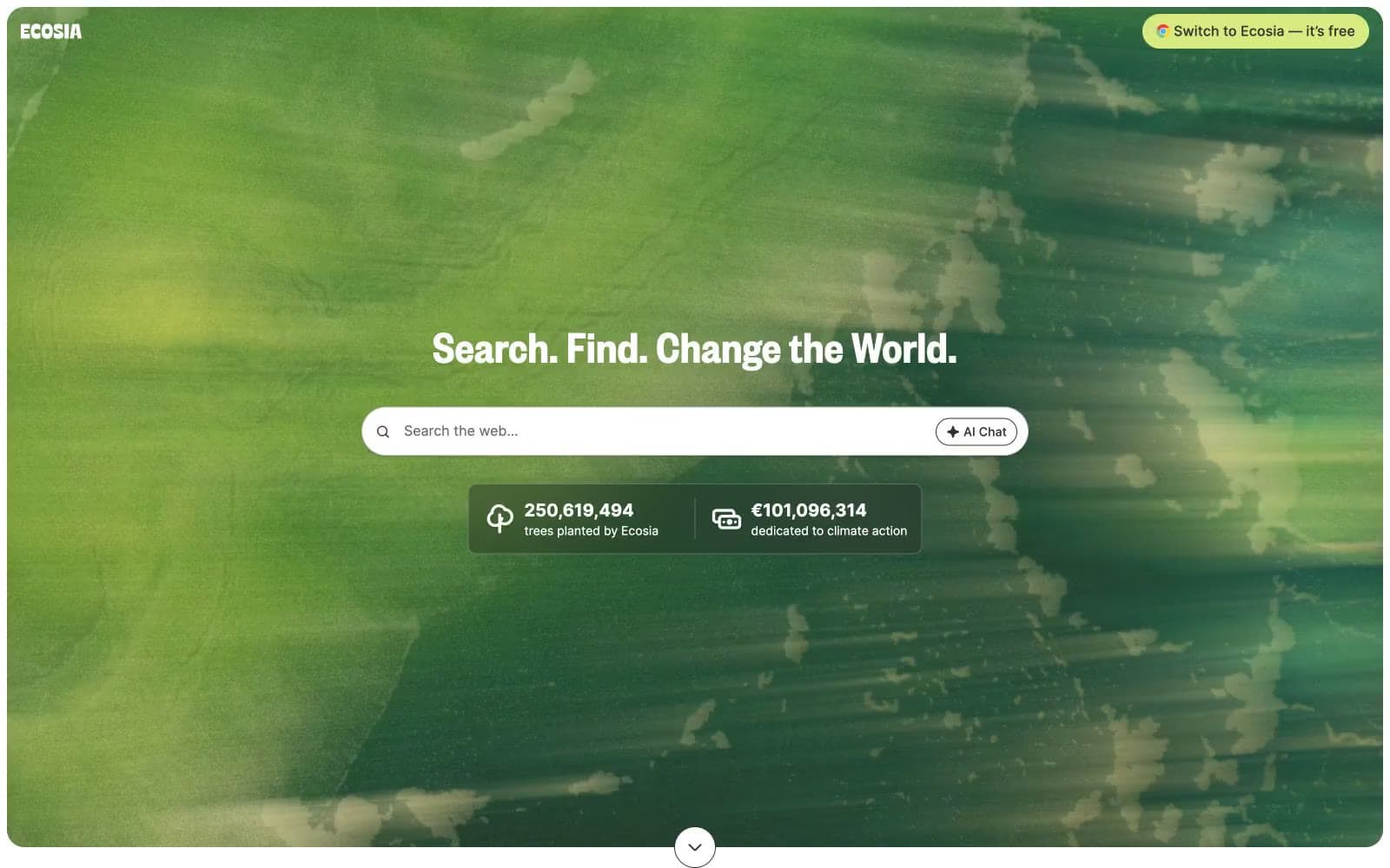 Screenshot of Ecosia
