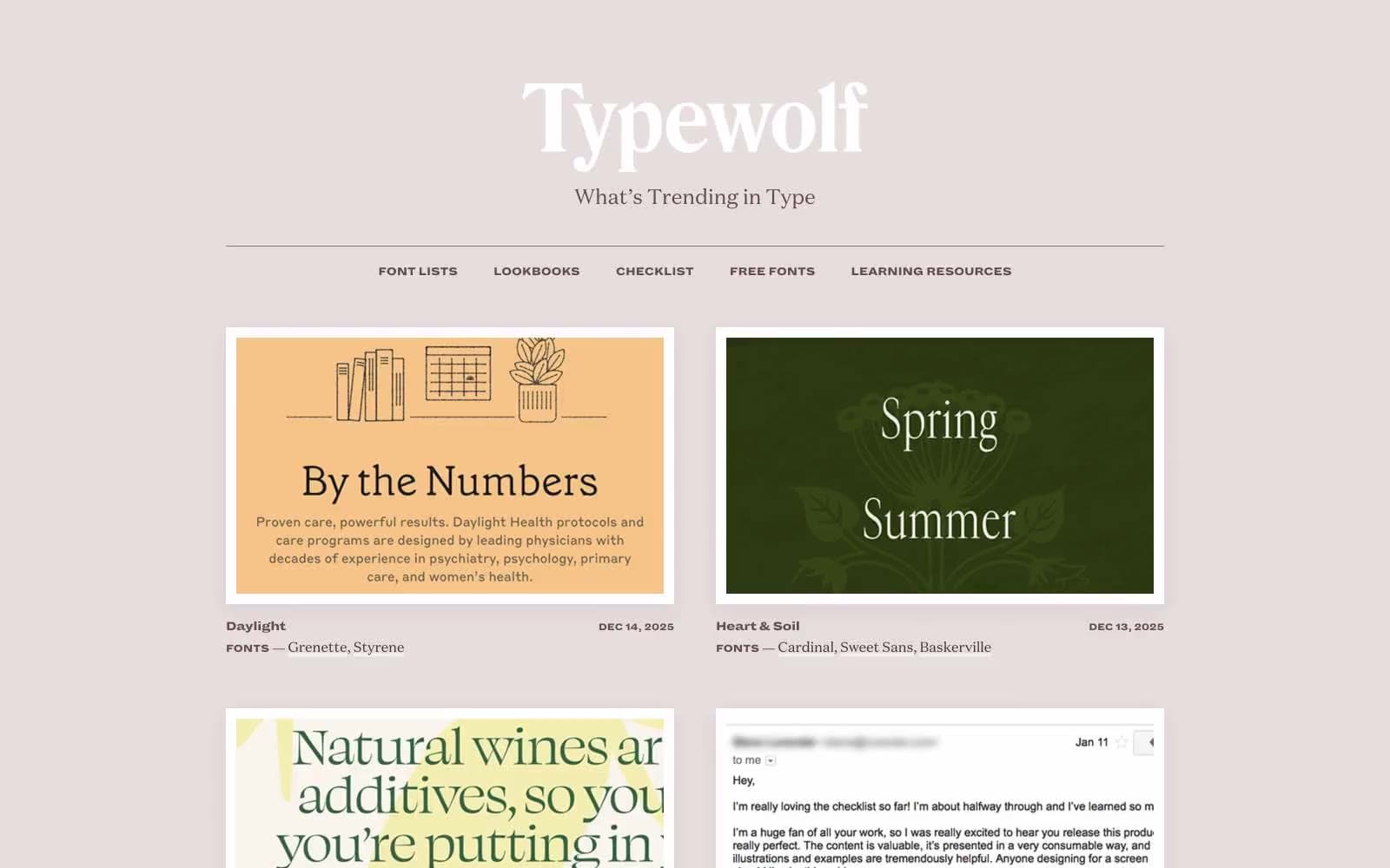 Screenshot of Typewolf