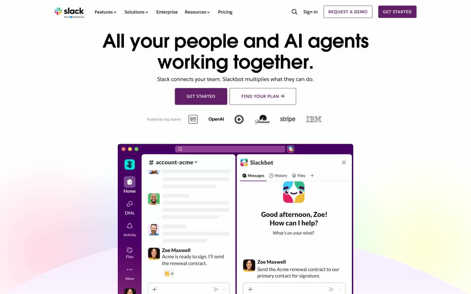 Screenshot of Slack
