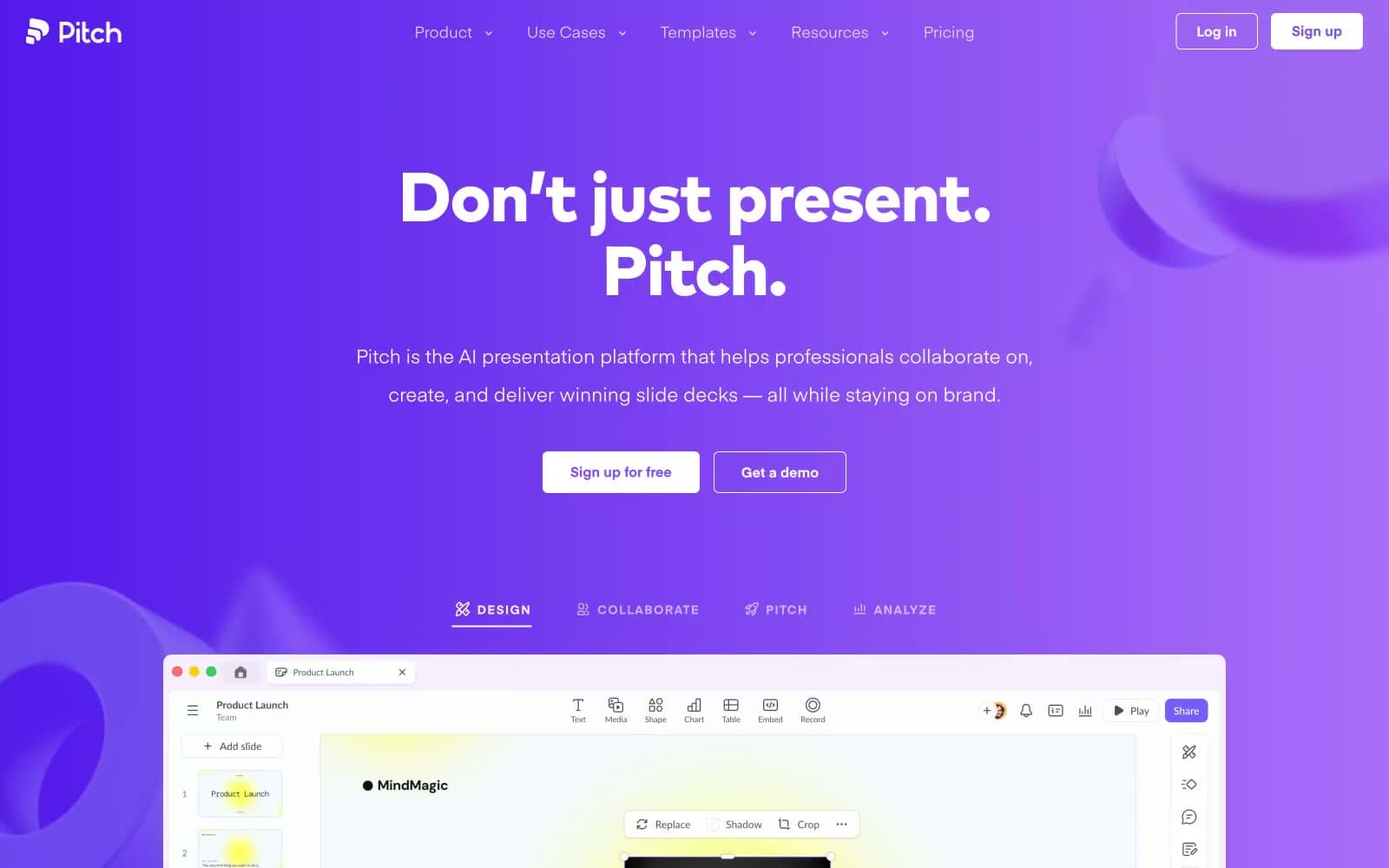 Screenshot of Pitch
