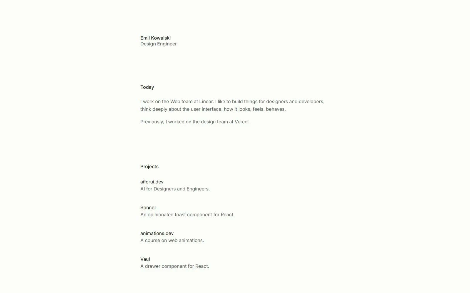 Screenshot of Emil Kowalski