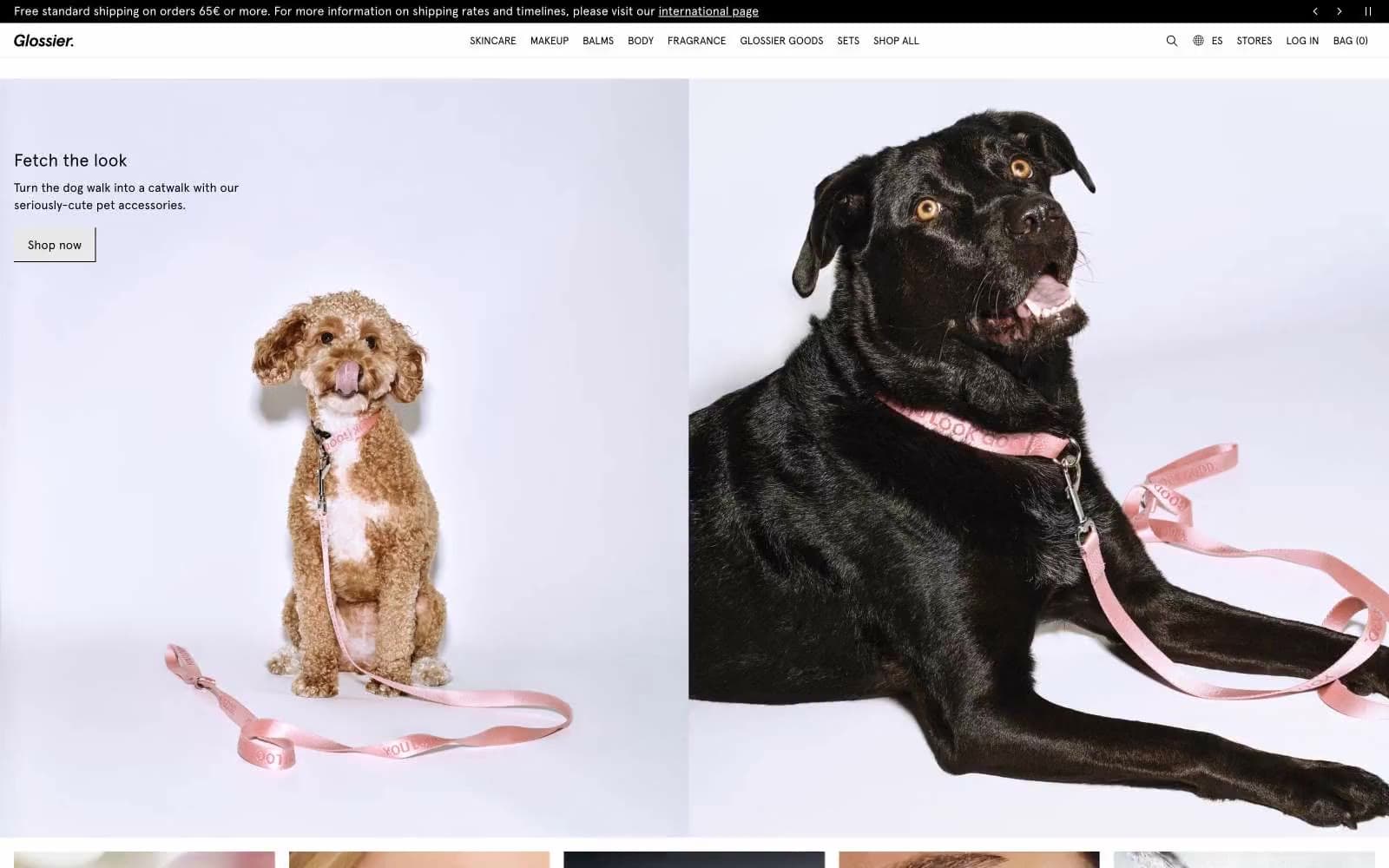 Screenshot of Glossier