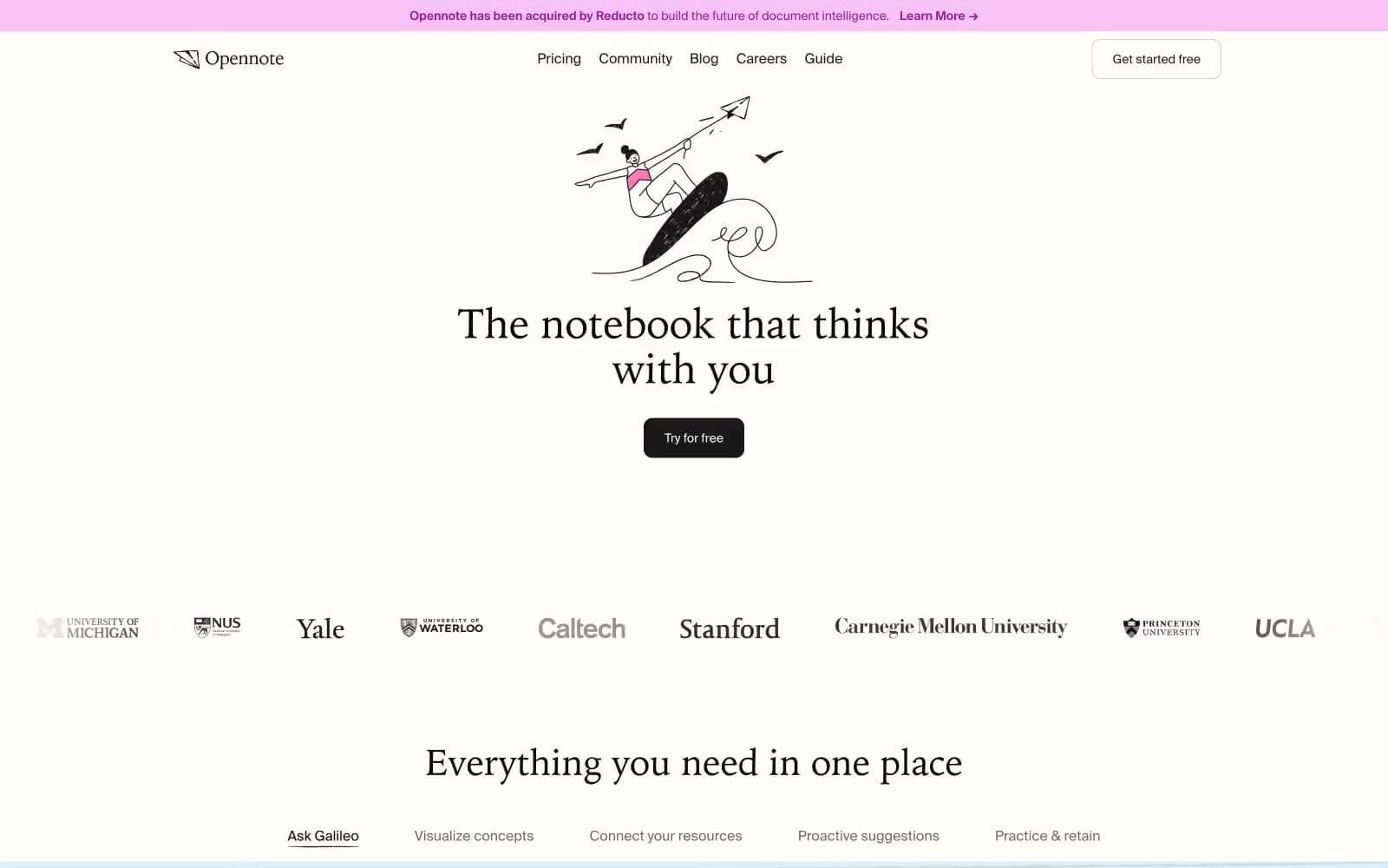 Screenshot of Opennote