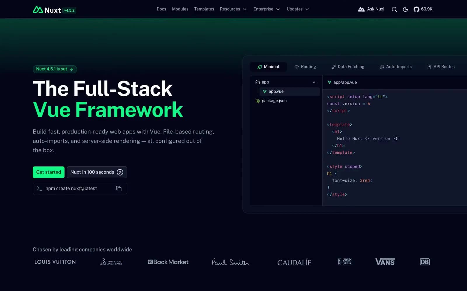 Screenshot of Nuxt