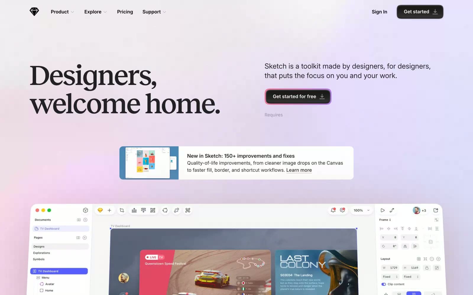 Screenshot of Sketch