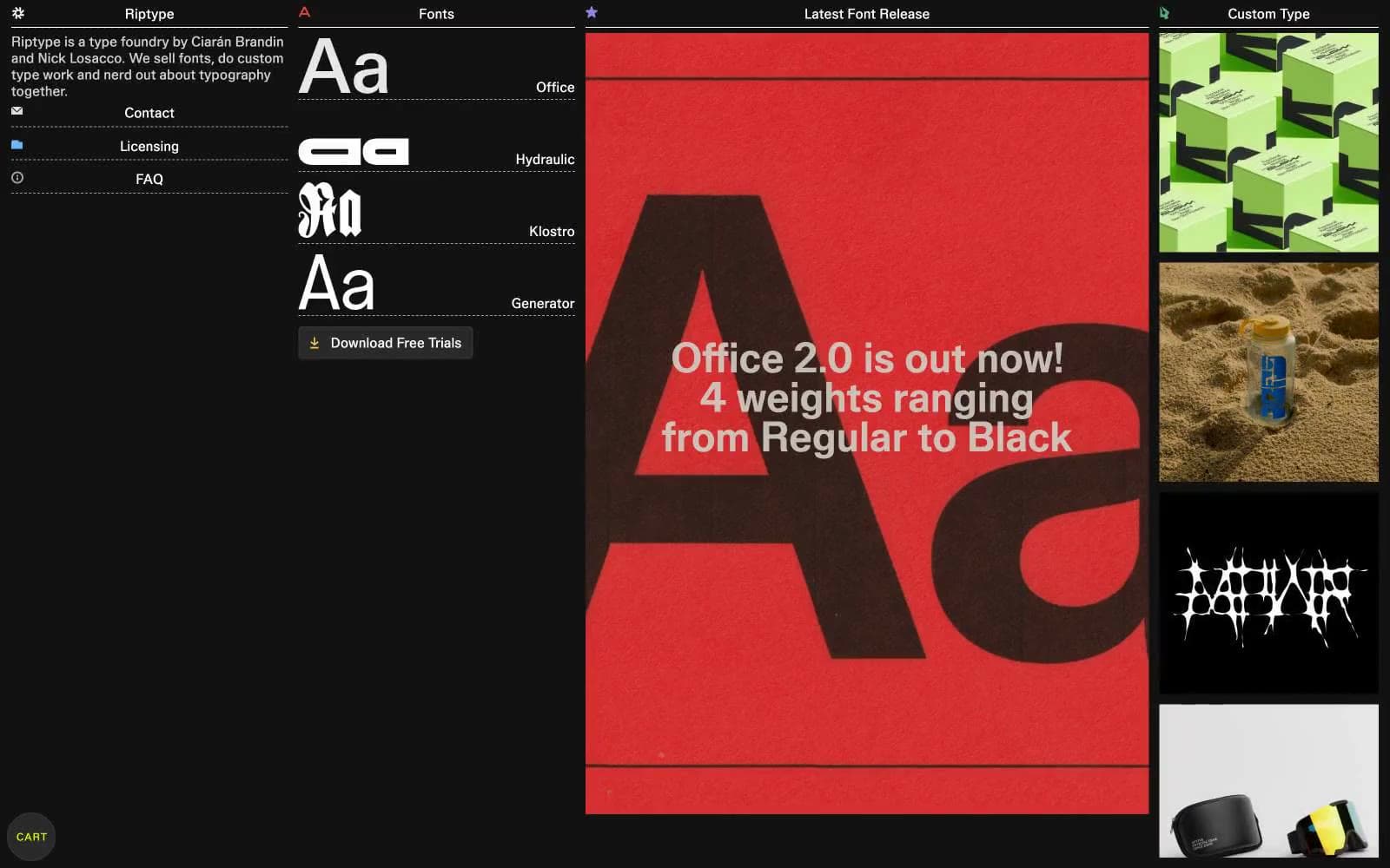 Screenshot of Riptype Foundry