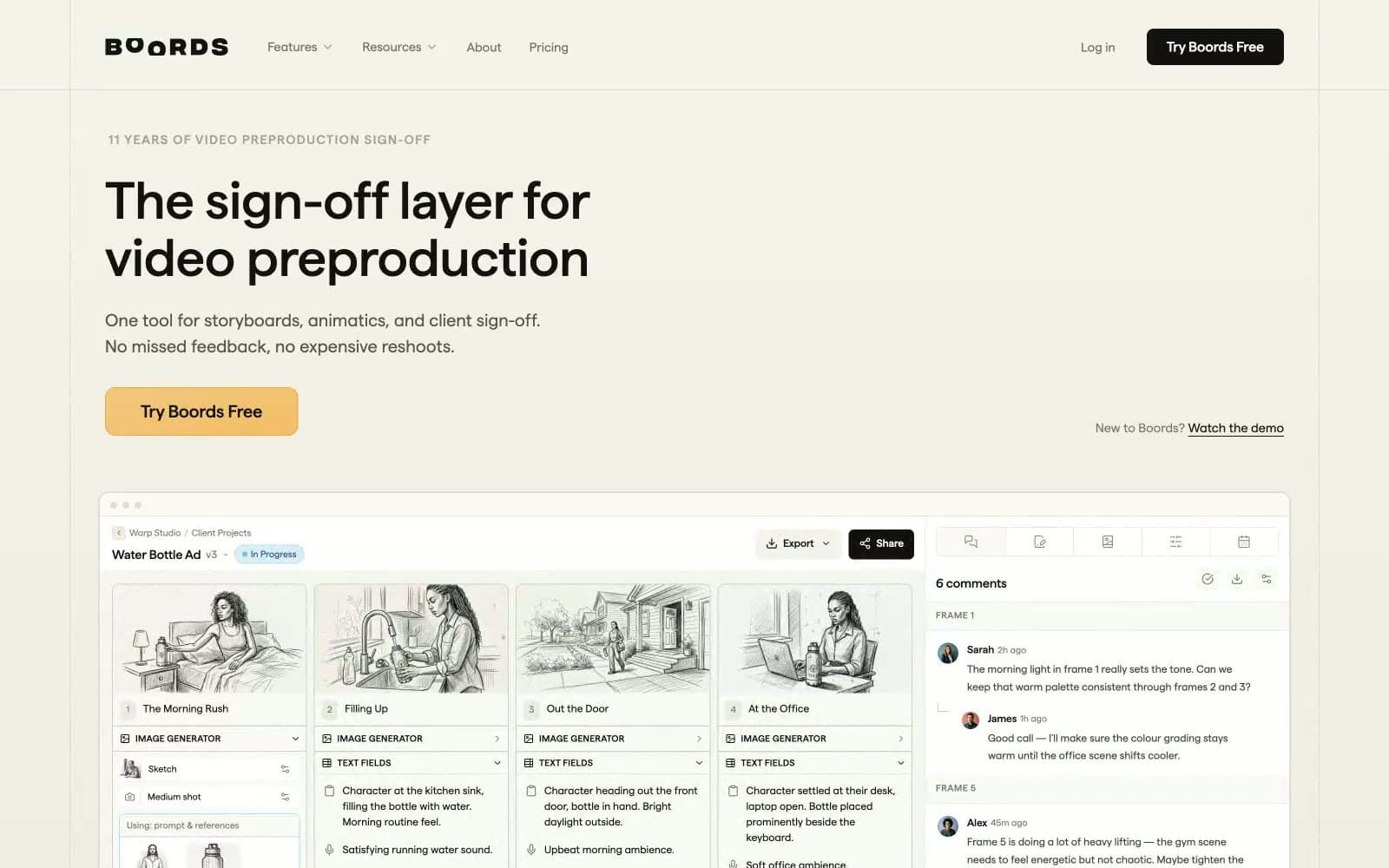 Screenshot of boords.com