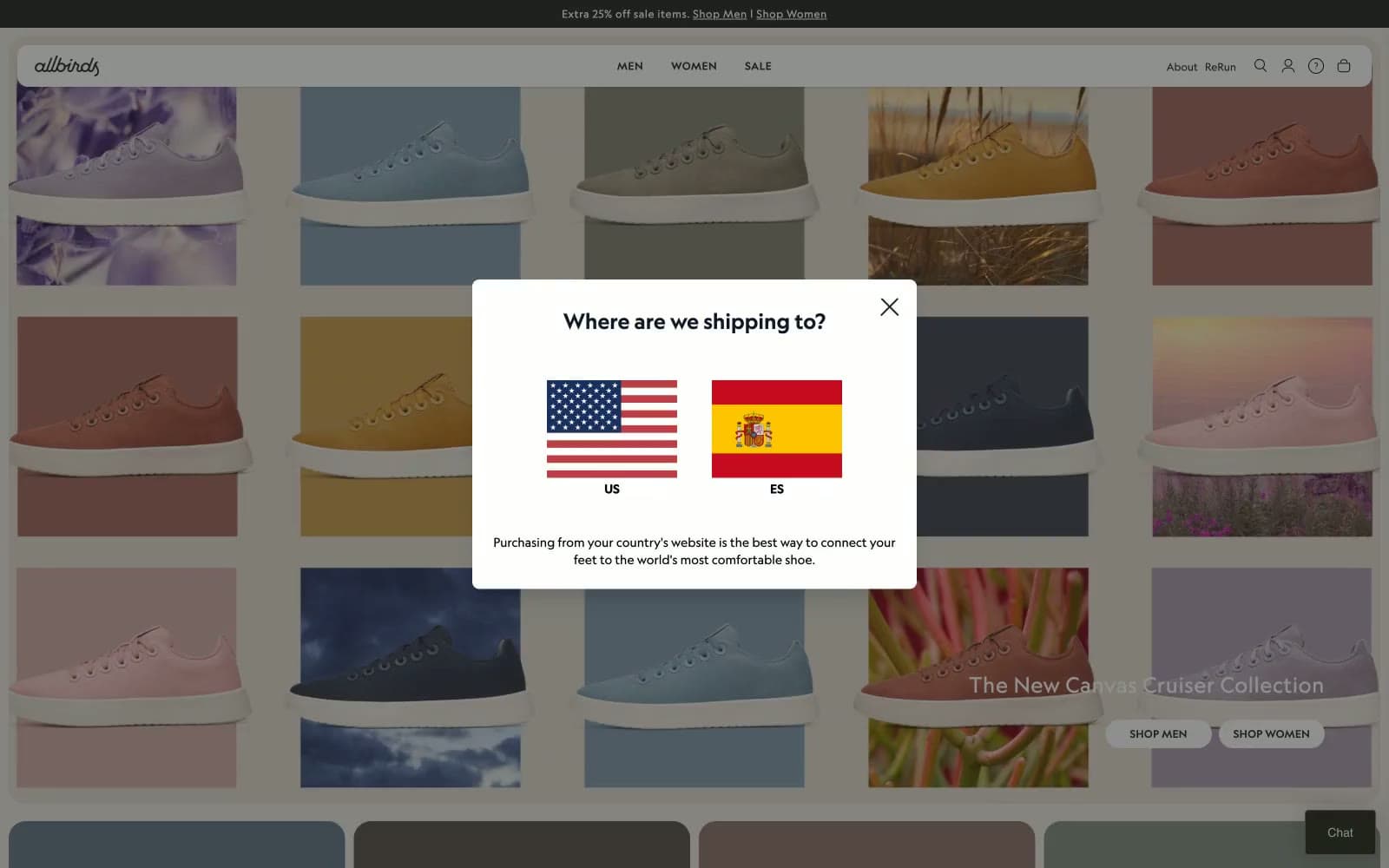 Screenshot of Allbirds