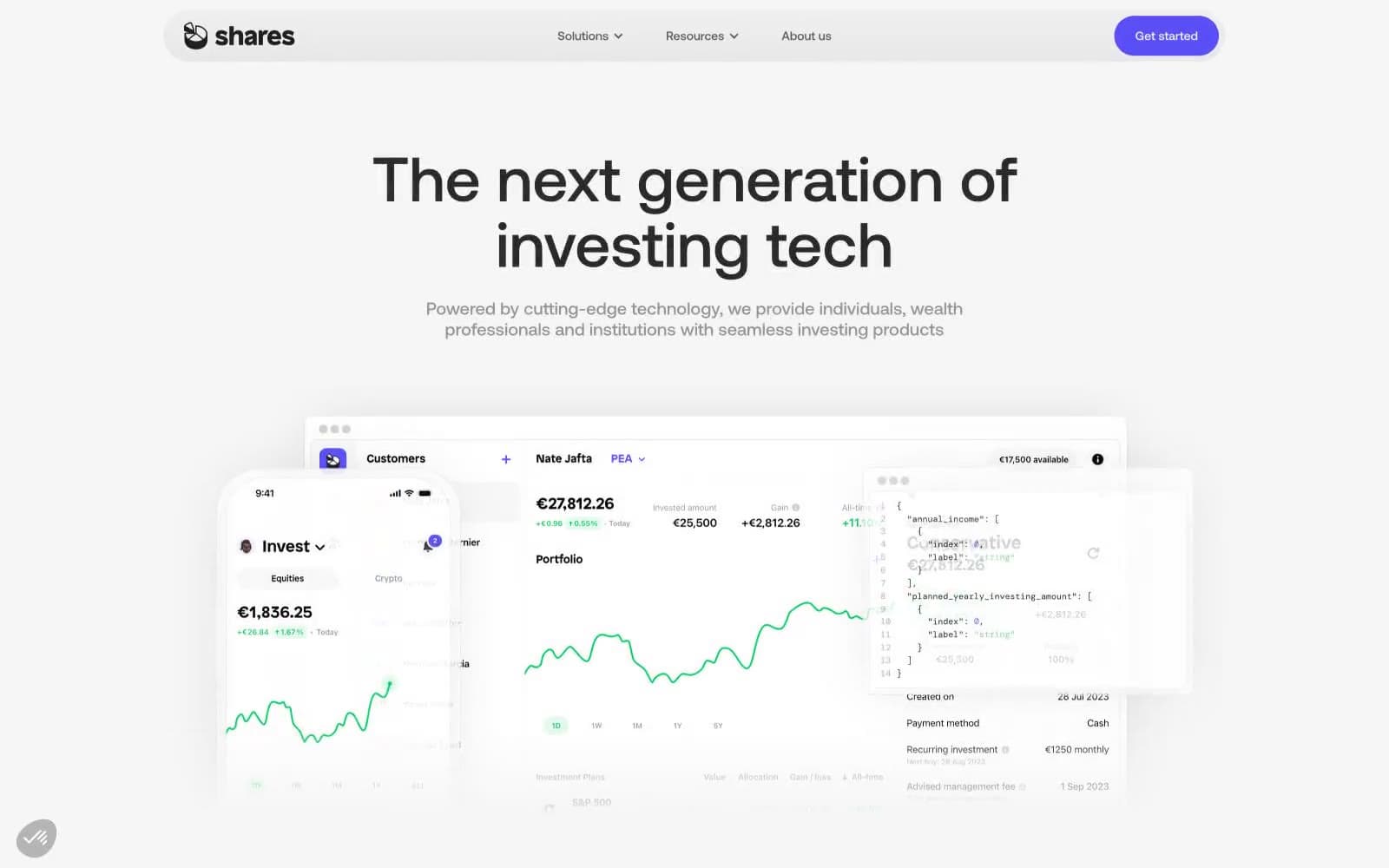 Screenshot of Shares
