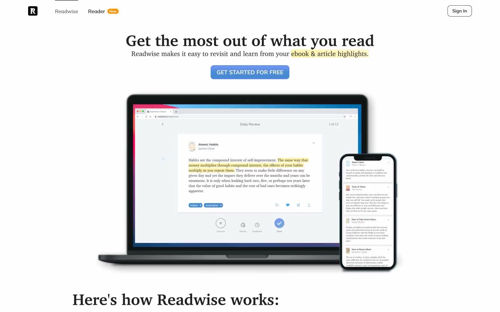 Screenshot of Readwise
