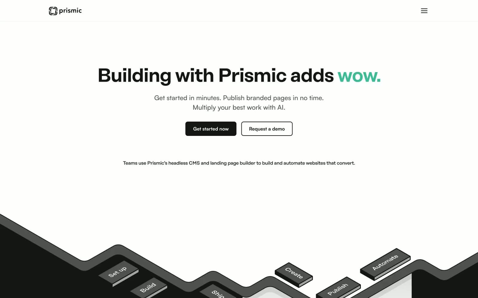 Screenshot of Prismic