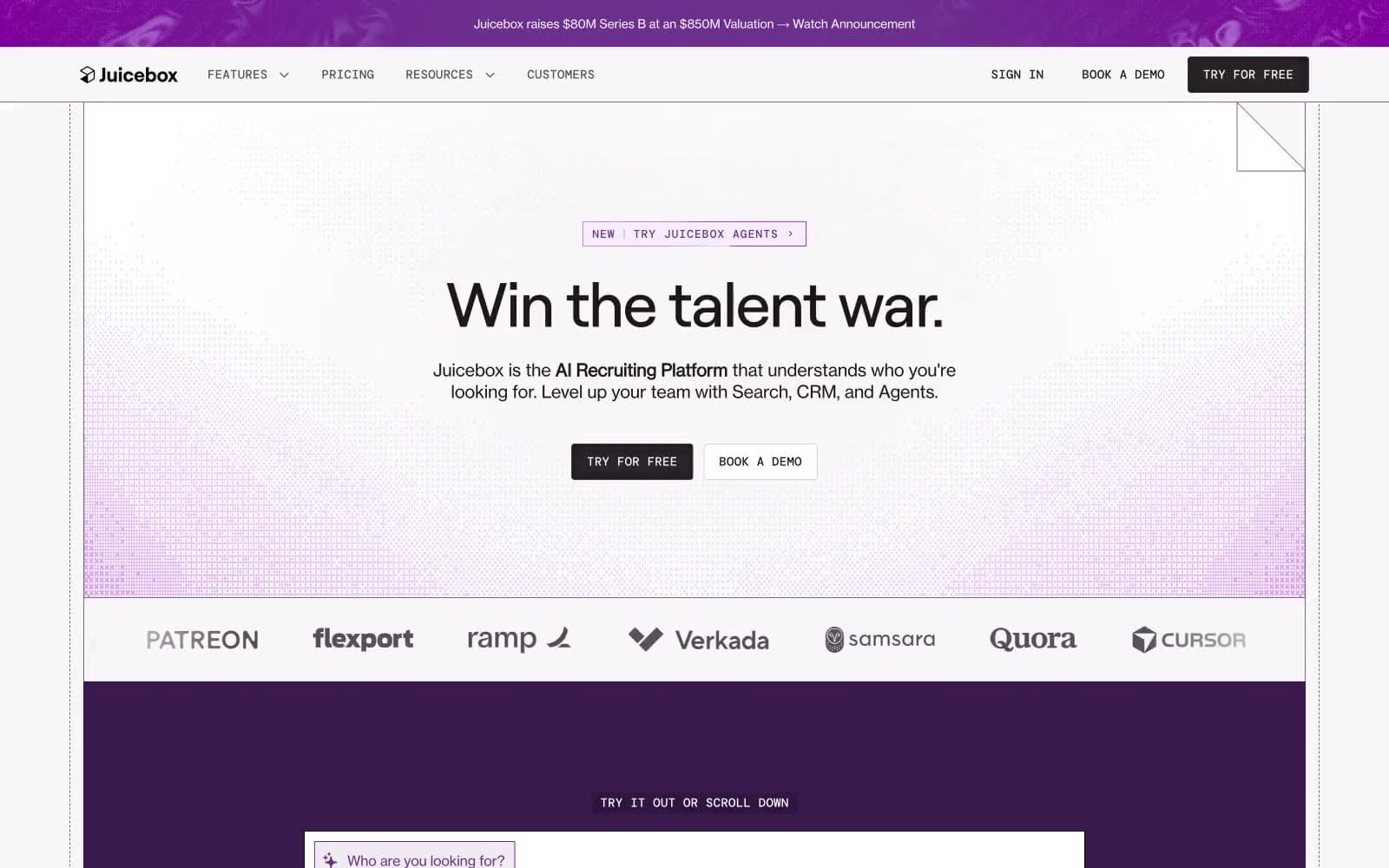 Screenshot of Juicebox.ai