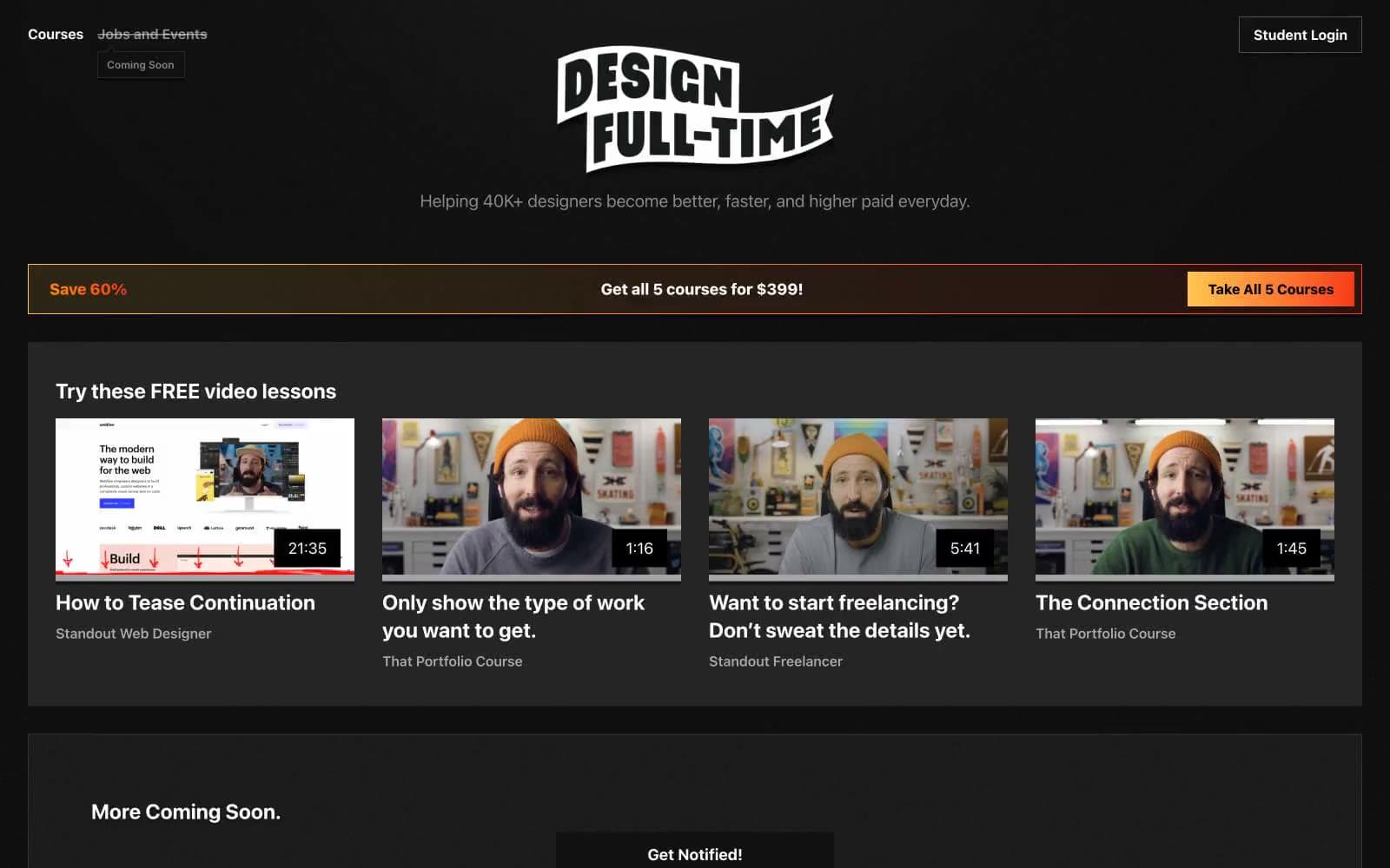Screenshot of Design Full-Time