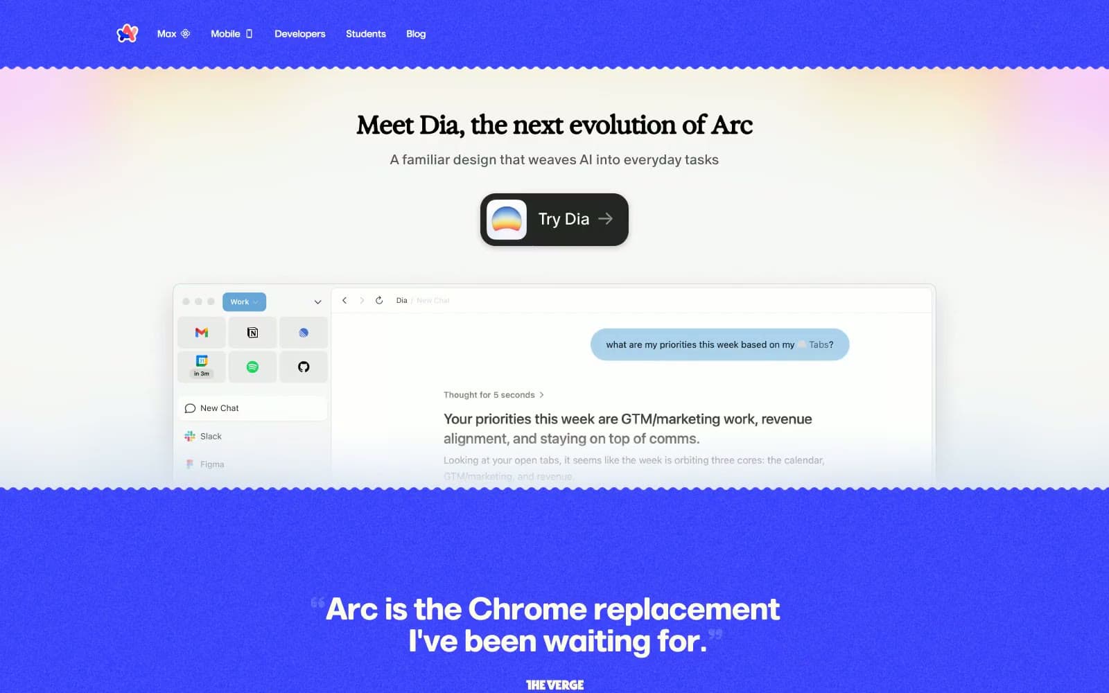 Screenshot of Arc