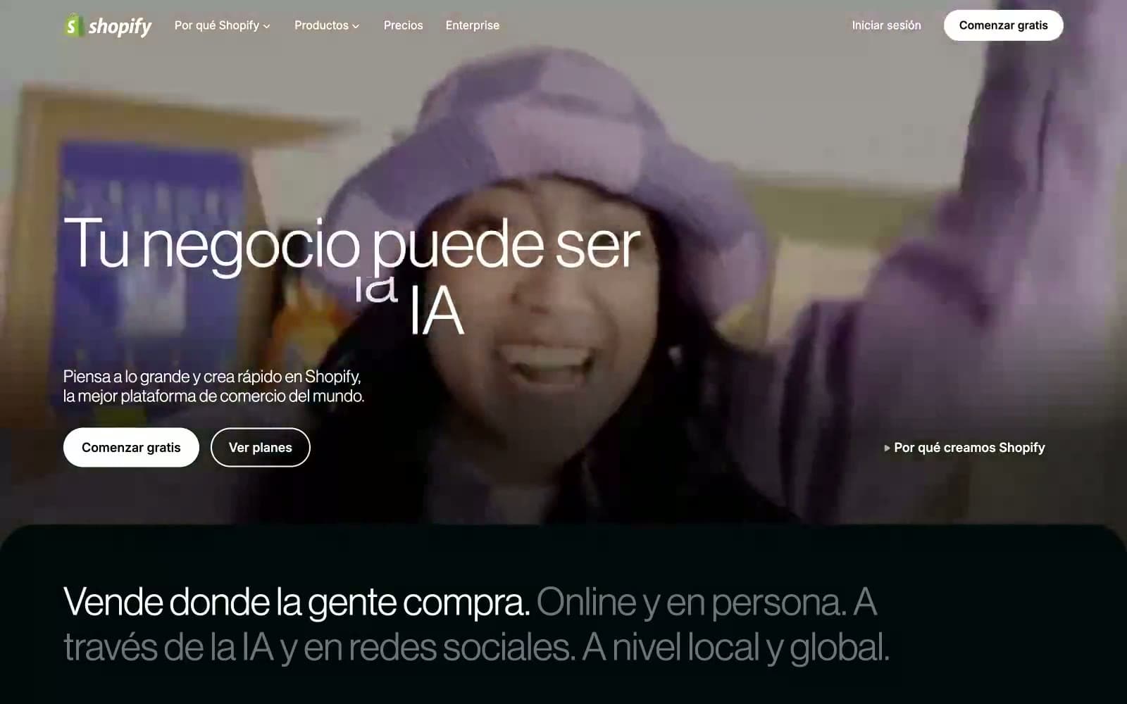 Screenshot of Shopify