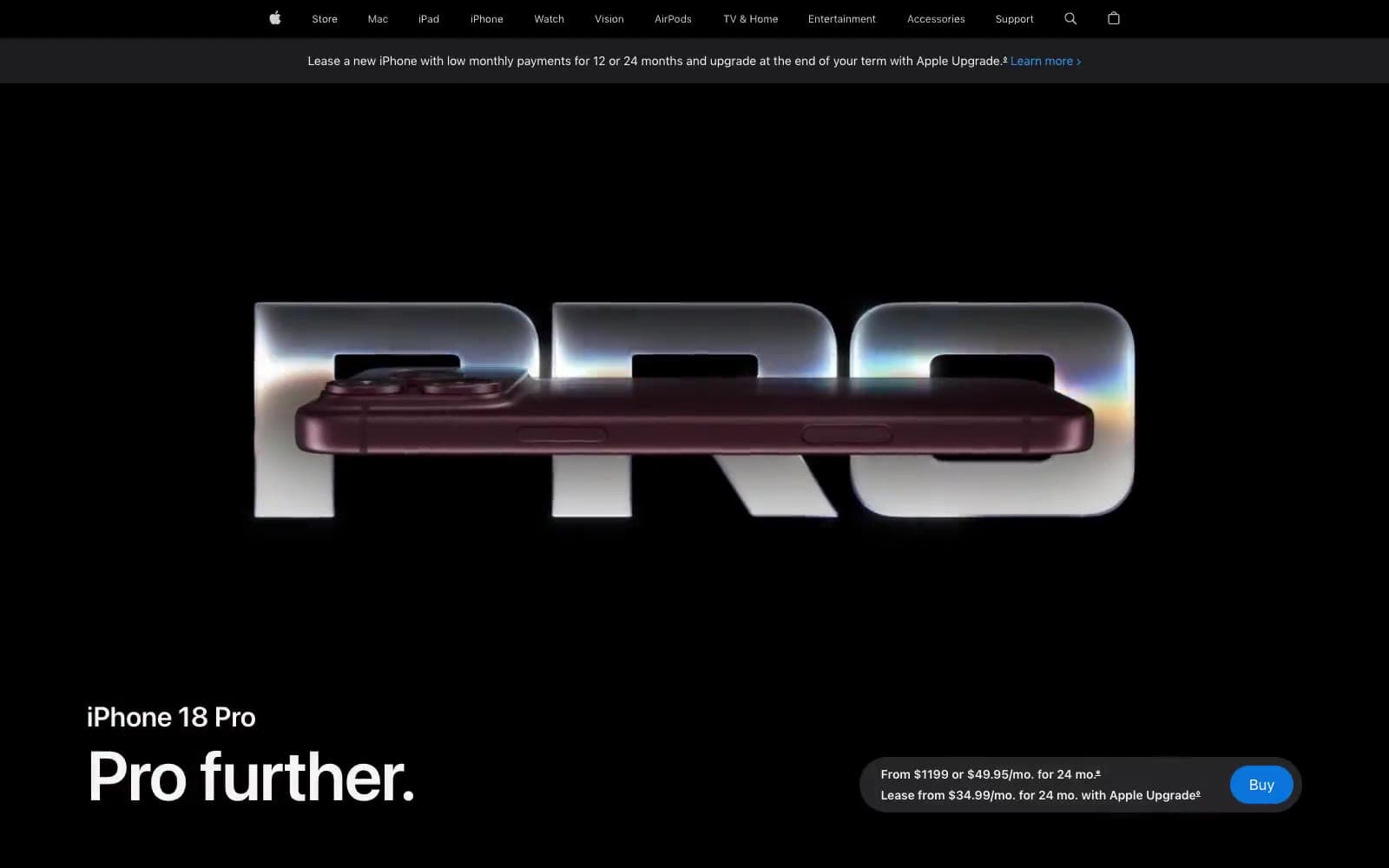 Screenshot of Apple iPhone 18 Pro